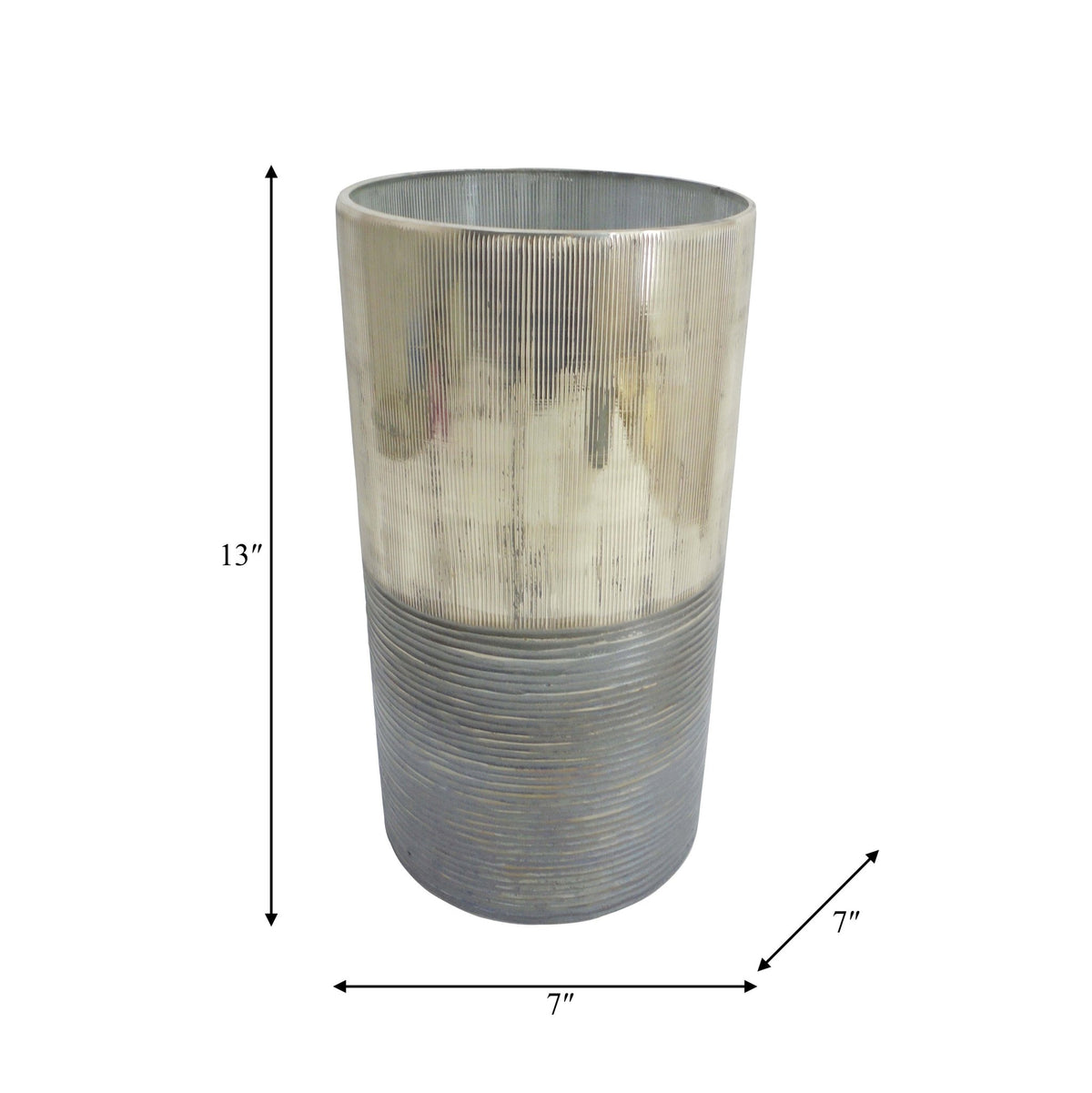 GLASS, 13" METALLIC 2-TONE VASE, SILVER Vases and Jars| Sagebrook Home