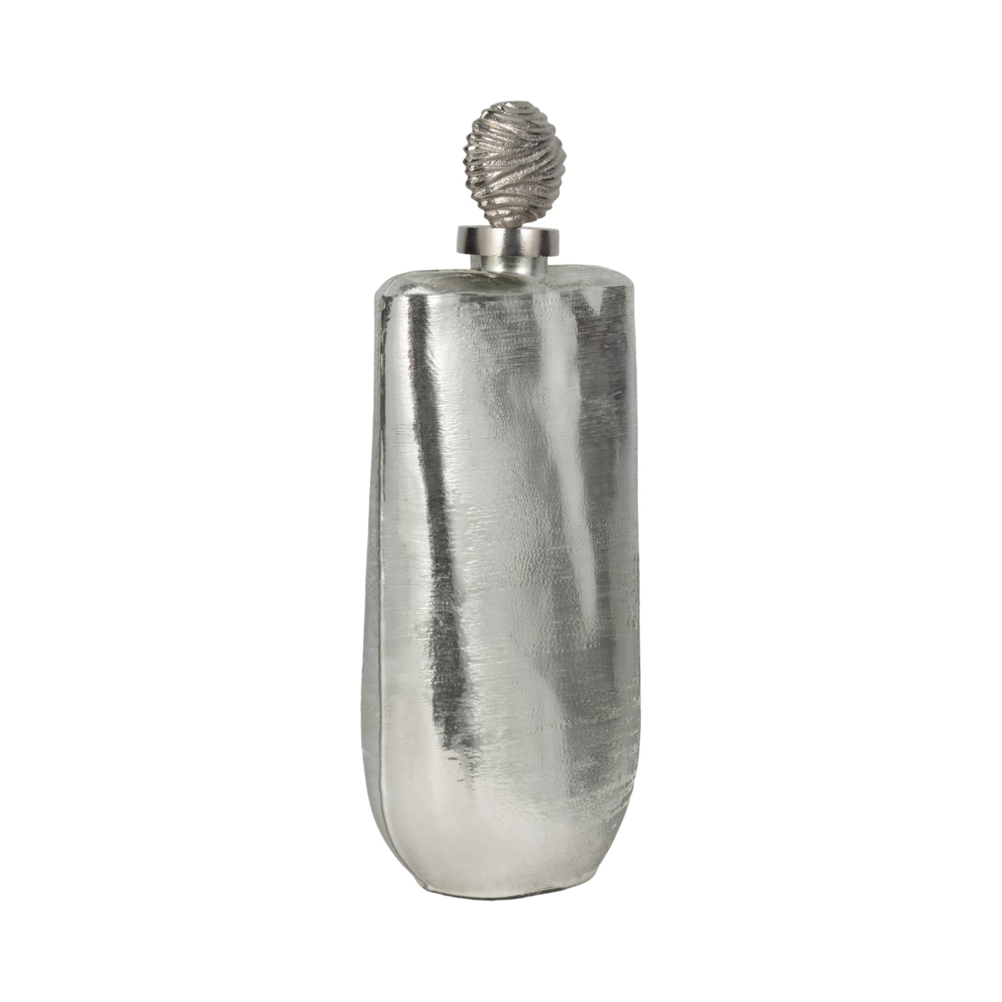 GLASS, METALLIC BOTTLE ORB TOPPER, SILVER Vases and Jars| Sagebrook Home