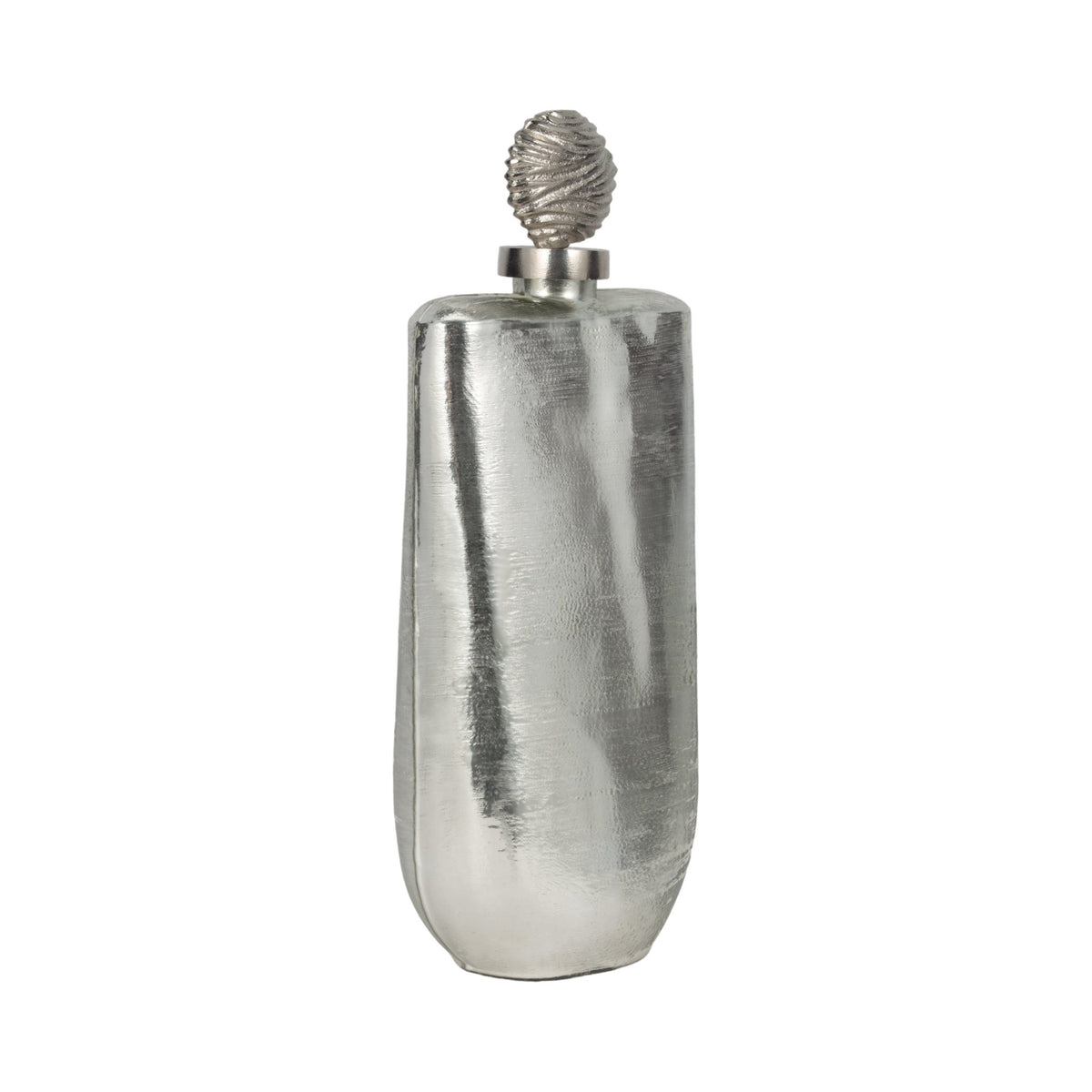 GLASS, METALLIC BOTTLE ORB TOPPER, SILVER Vases and Jars| Sagebrook Home