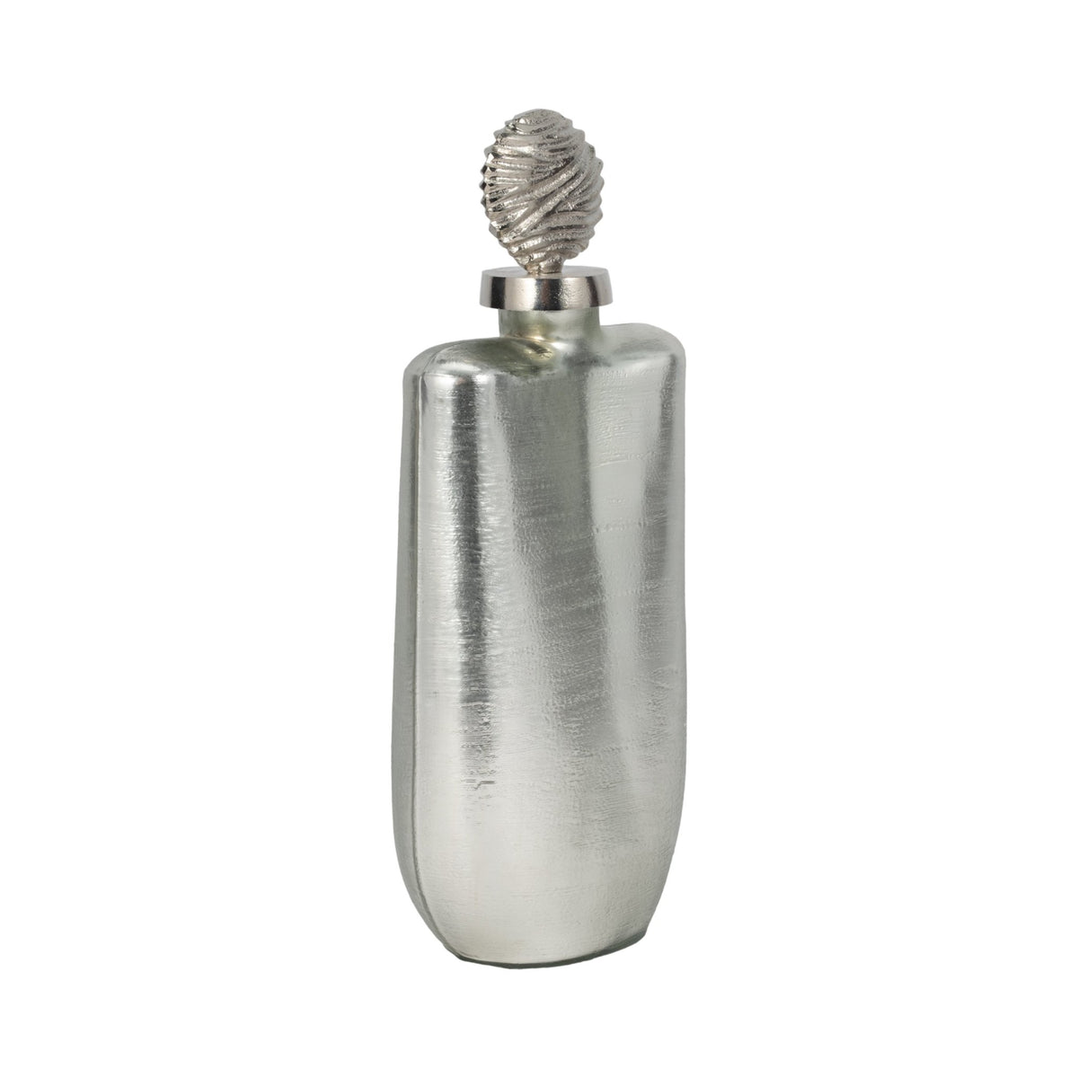 GLASS, METALLIC BOTTLE ORB TOPPER, SILVER Vases and Jars| Sagebrook Home