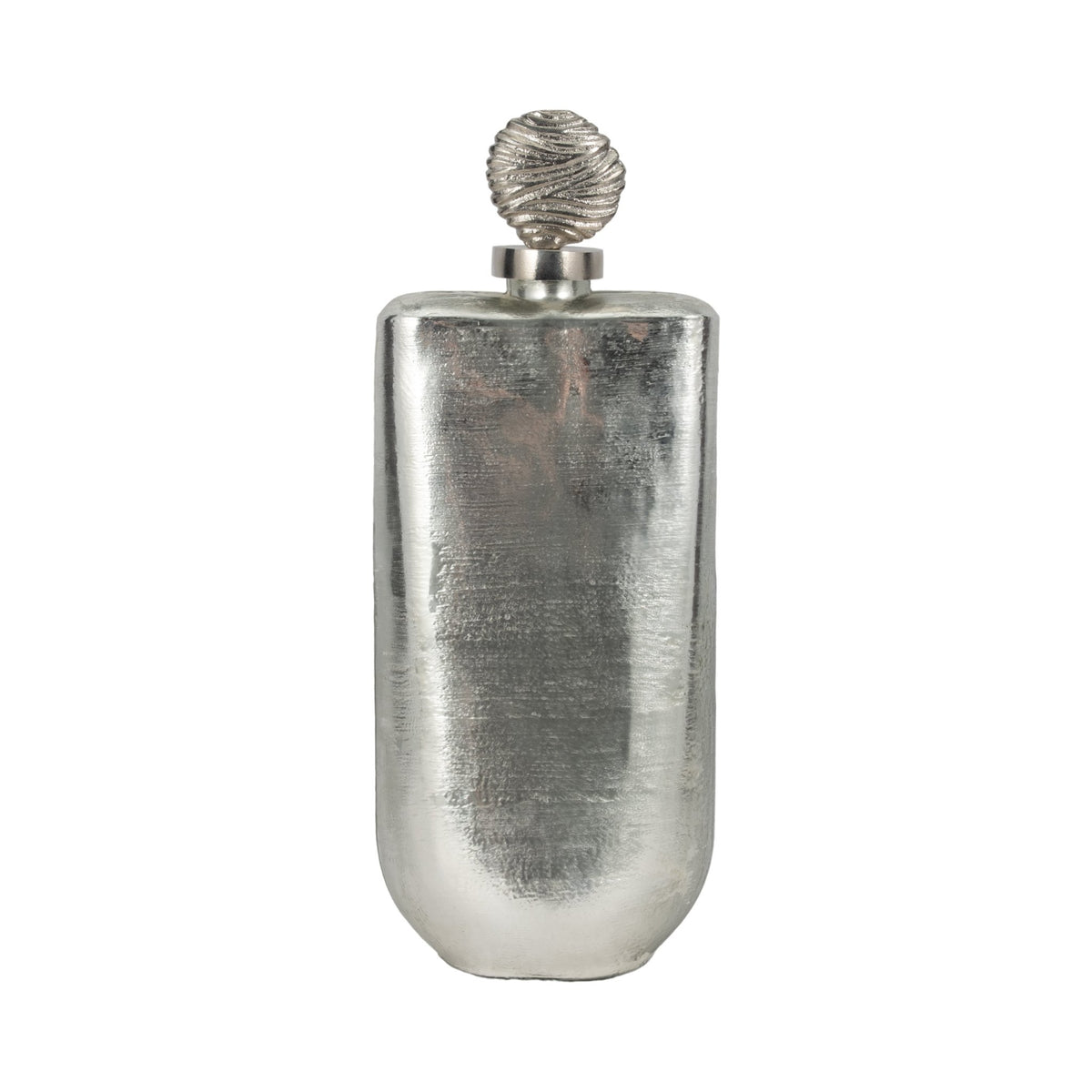 GLASS, METALLIC BOTTLE ORB TOPPER, SILVER Vases and Jars| Sagebrook Home