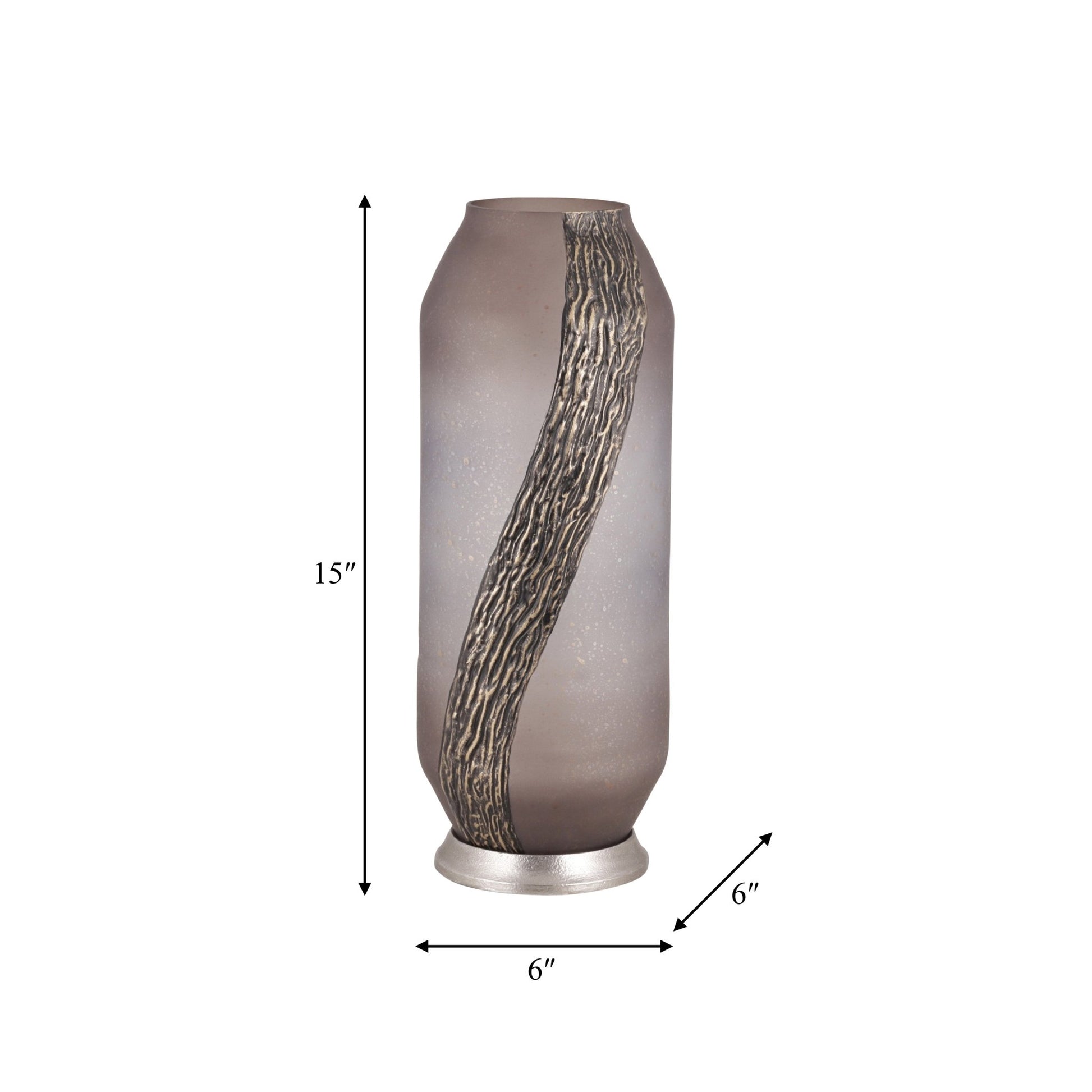 GLASS, METALLIC DETAIL VASE, BLUSH Vases and Jars| Sagebrook Home