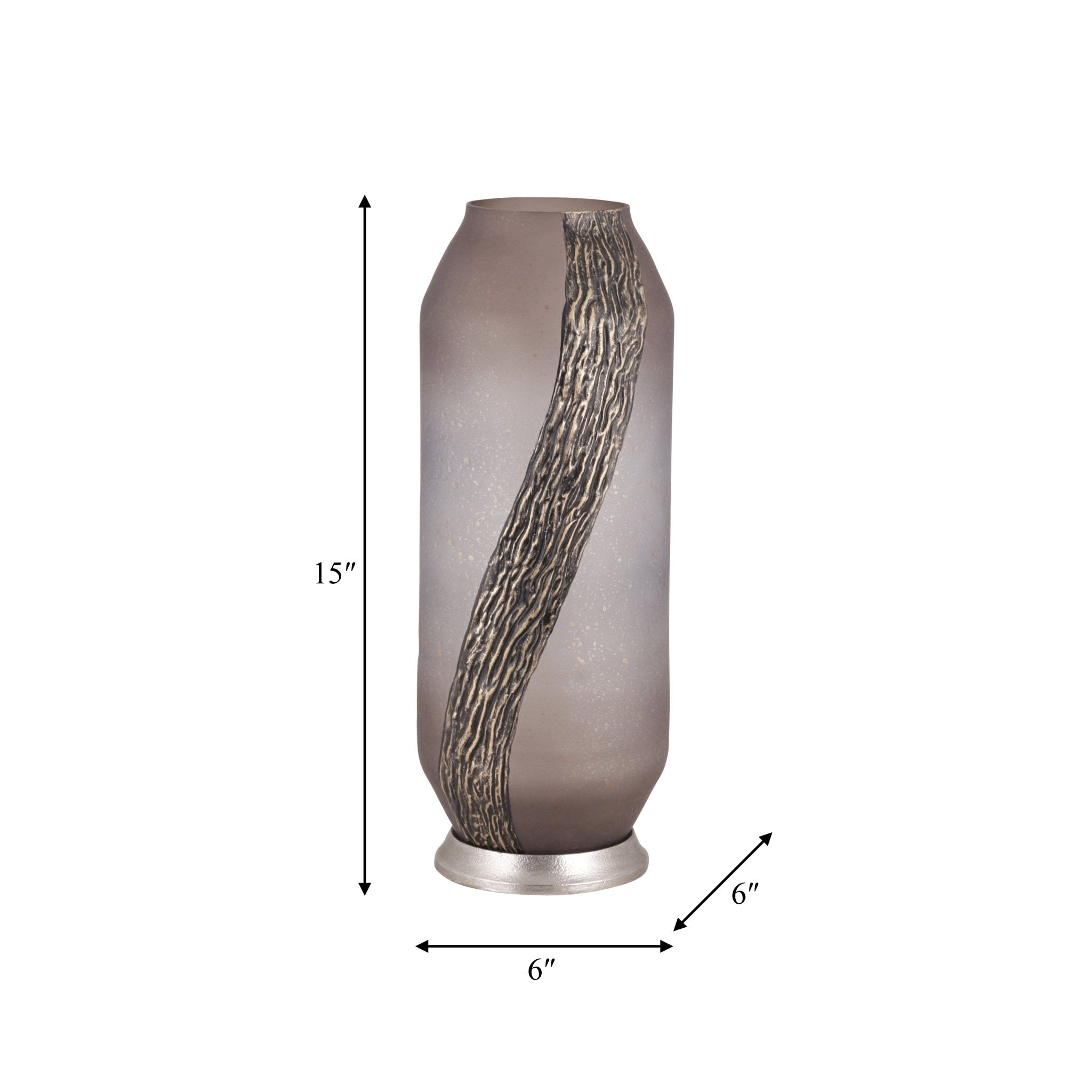 GLASS, METALLIC DETAIL VASE, BLUSH Vases and Jars| Sagebrook Home