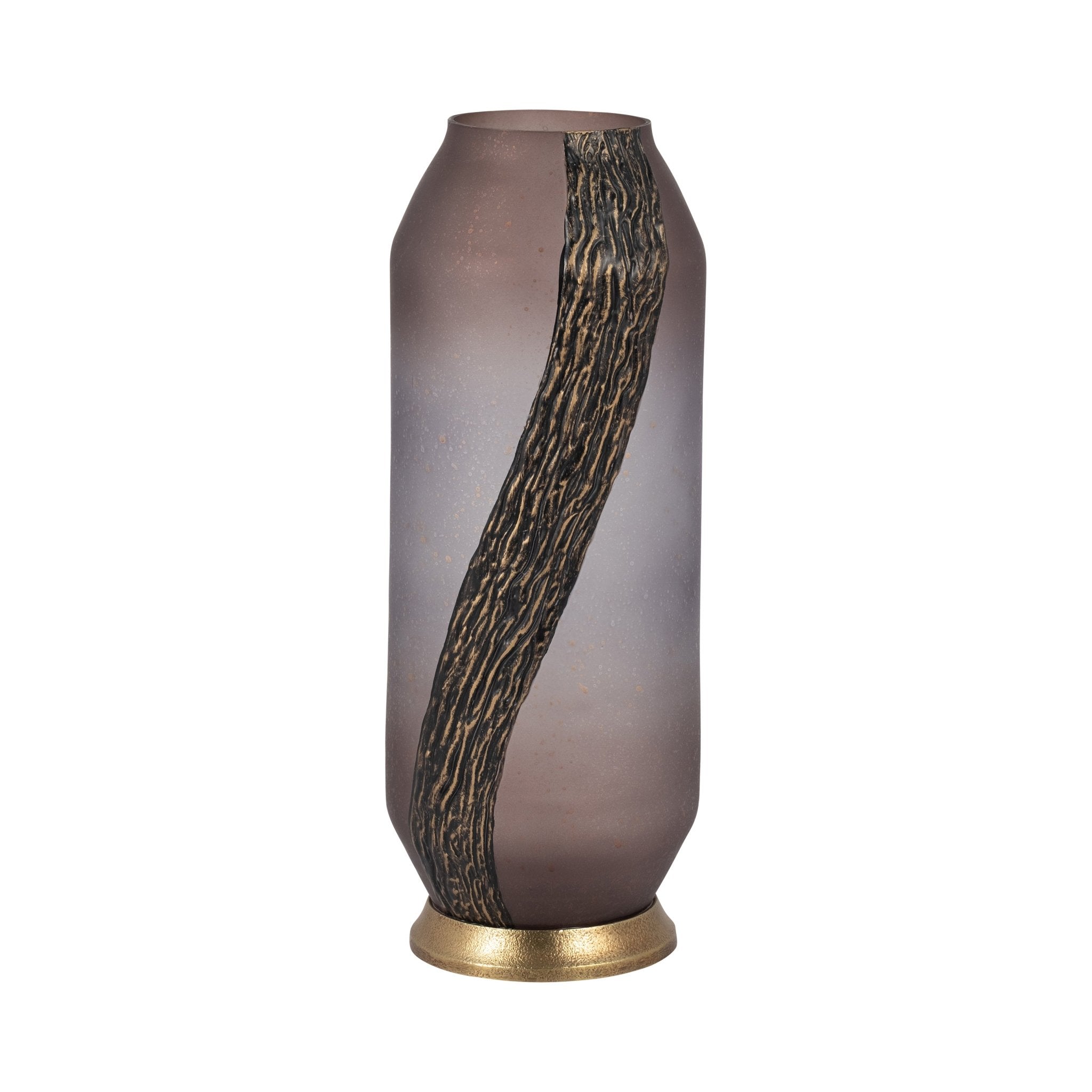 GLASS, METALLIC DETAIL VASE, BLUSH Vases and Jars| Sagebrook Home