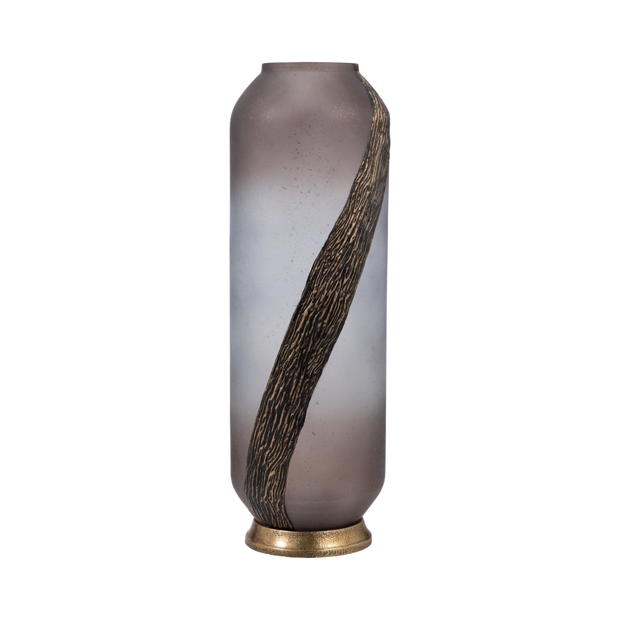 GLASS, METALLIC DETAIL VASE, BLUSH Vases and Jars| Sagebrook Home