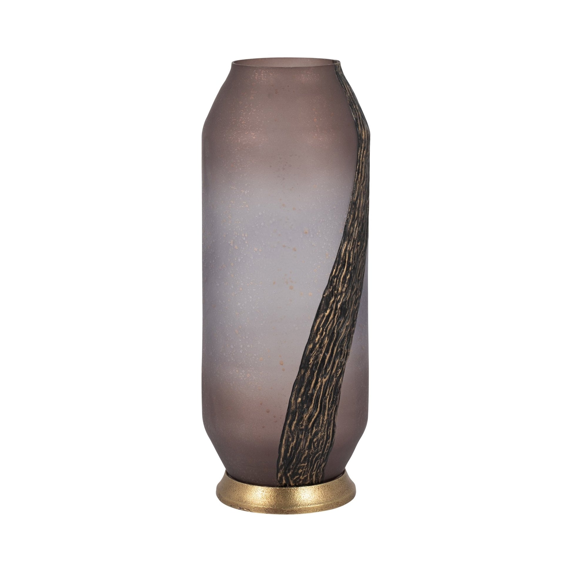GLASS, METALLIC DETAIL VASE, BLUSH Vases and Jars| Sagebrook Home