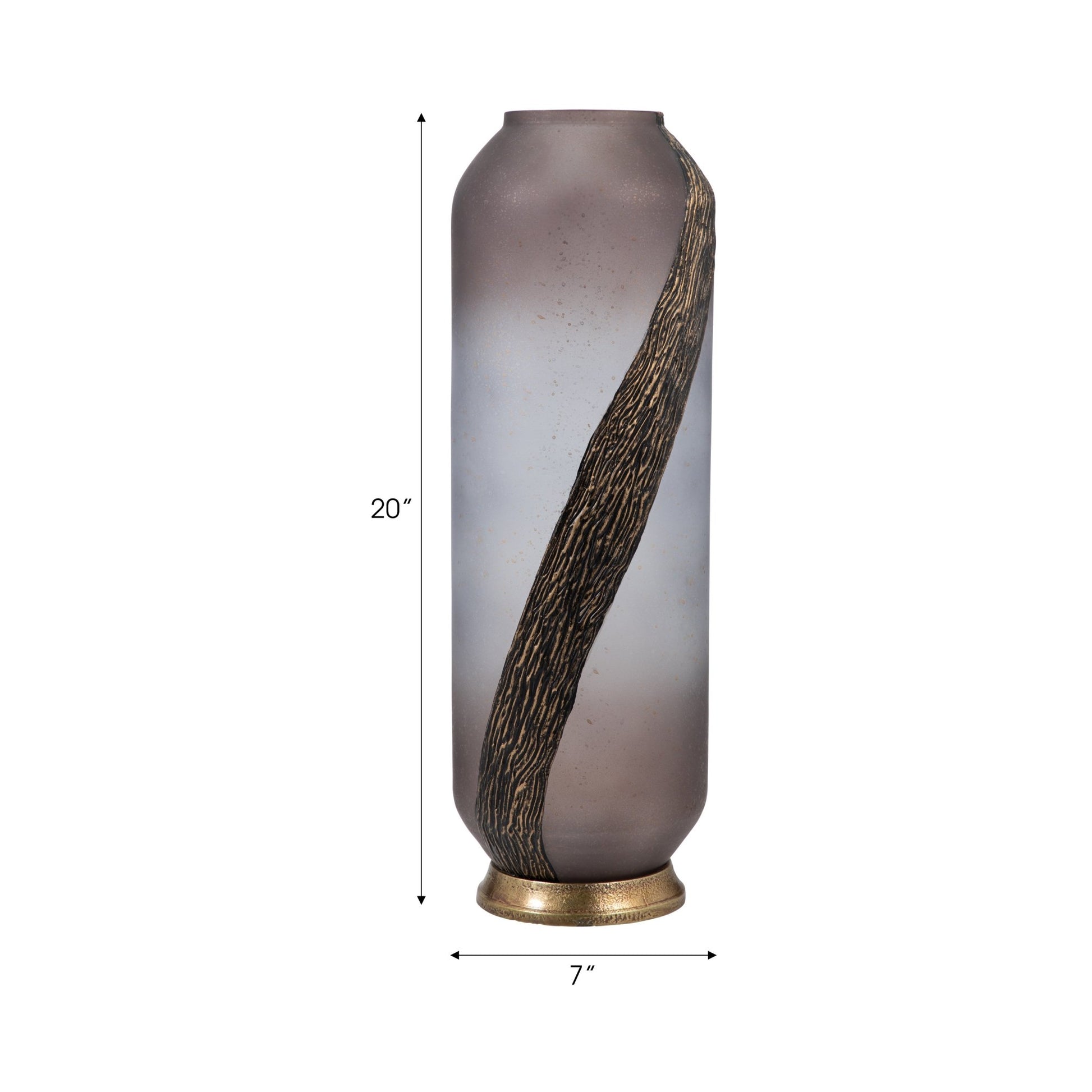 GLASS, METALLIC DETAIL VASE, BLUSH Vases and Jars| Sagebrook Home