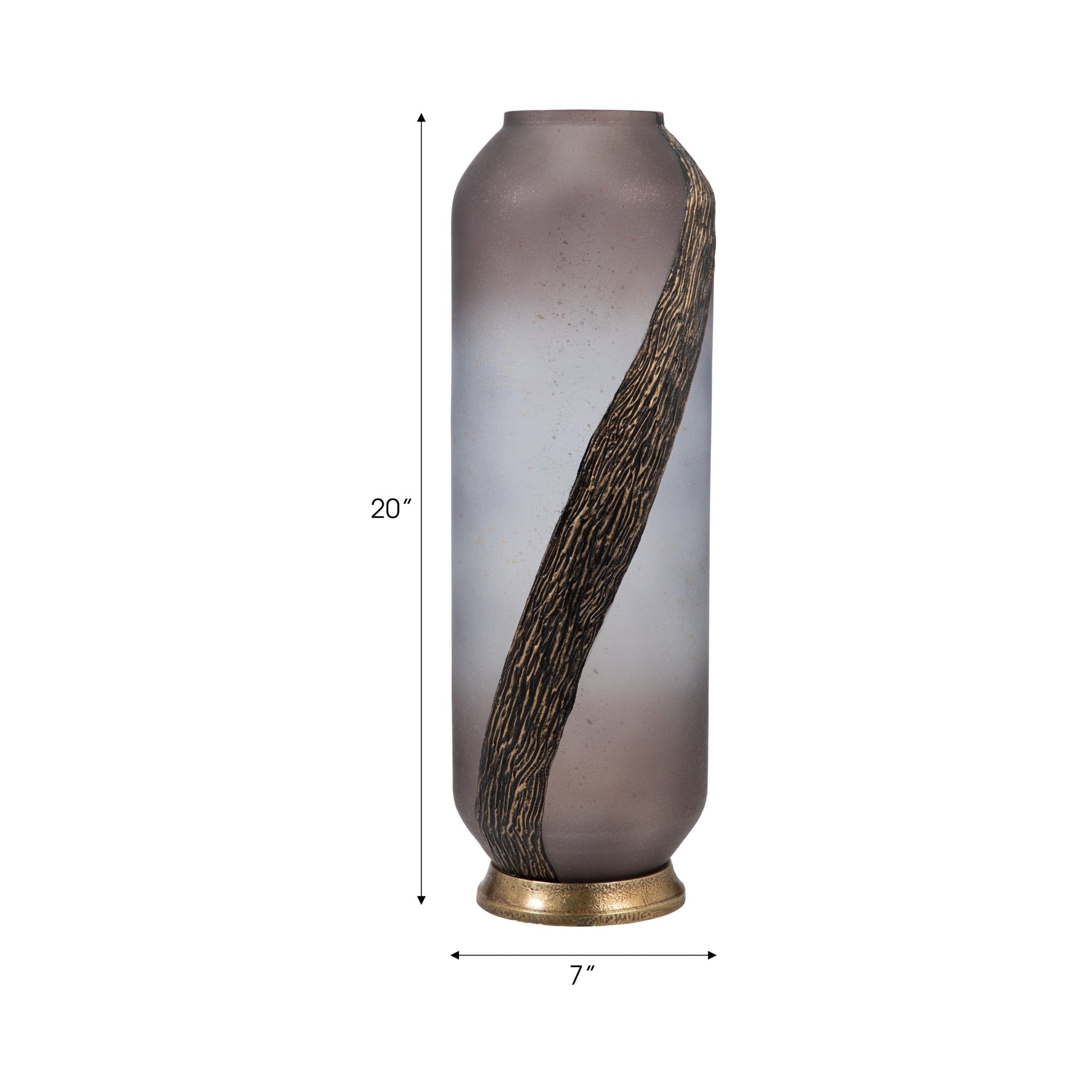 GLASS, METALLIC DETAIL VASE, BLUSH Vases and Jars| Sagebrook Home