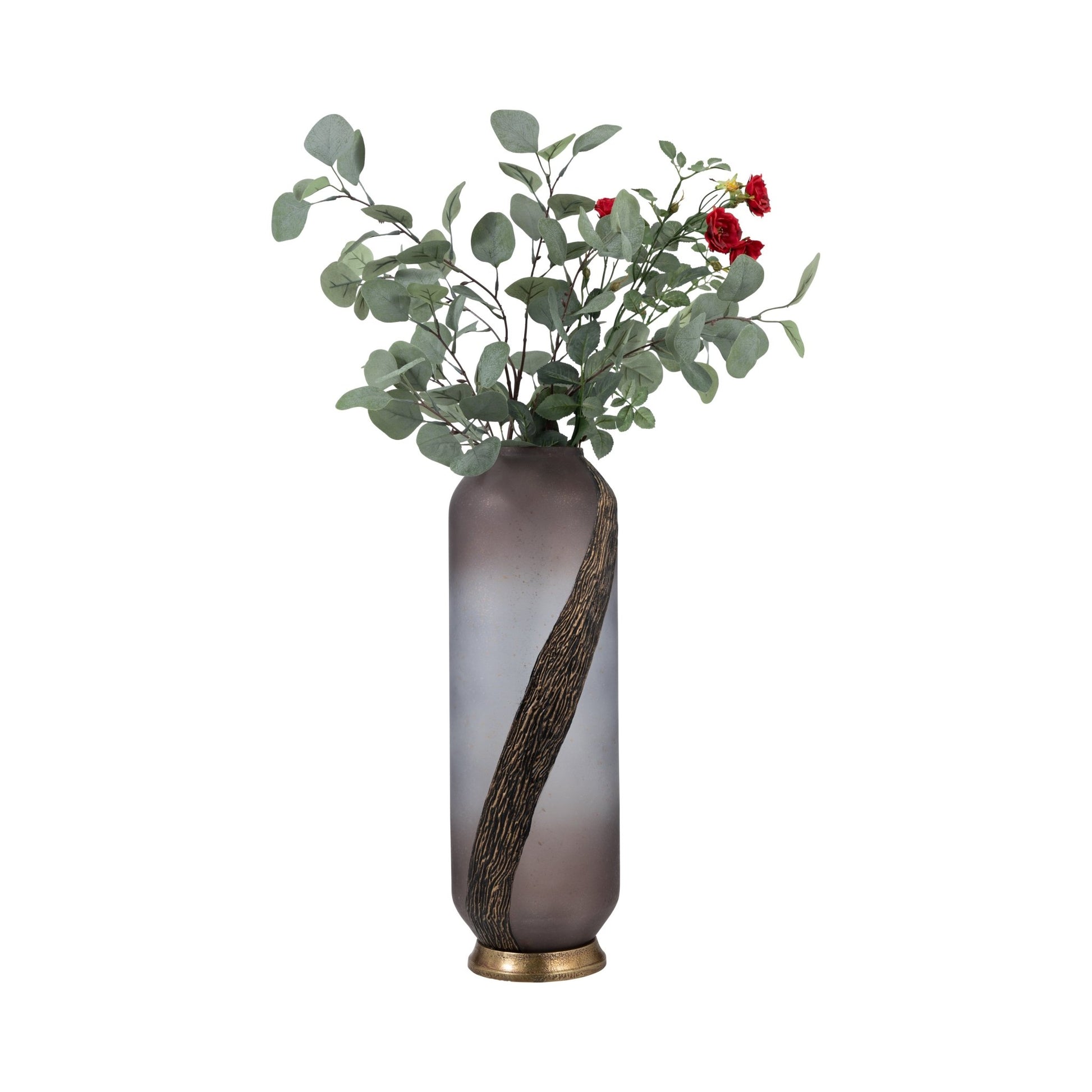 GLASS, METALLIC DETAIL VASE, BLUSH Vases and Jars| Sagebrook Home
