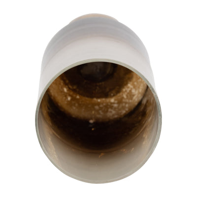 GLASS, OMBRE CANDLEHOLDER ON BASE, IVORY/GOLD - Al Rugaib Furniture