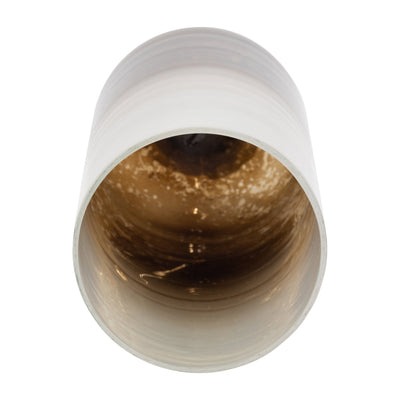 GLASS, OMBRE CANDLEHOLDER ON BASE, IVORY/GOLD - Al Rugaib Furniture