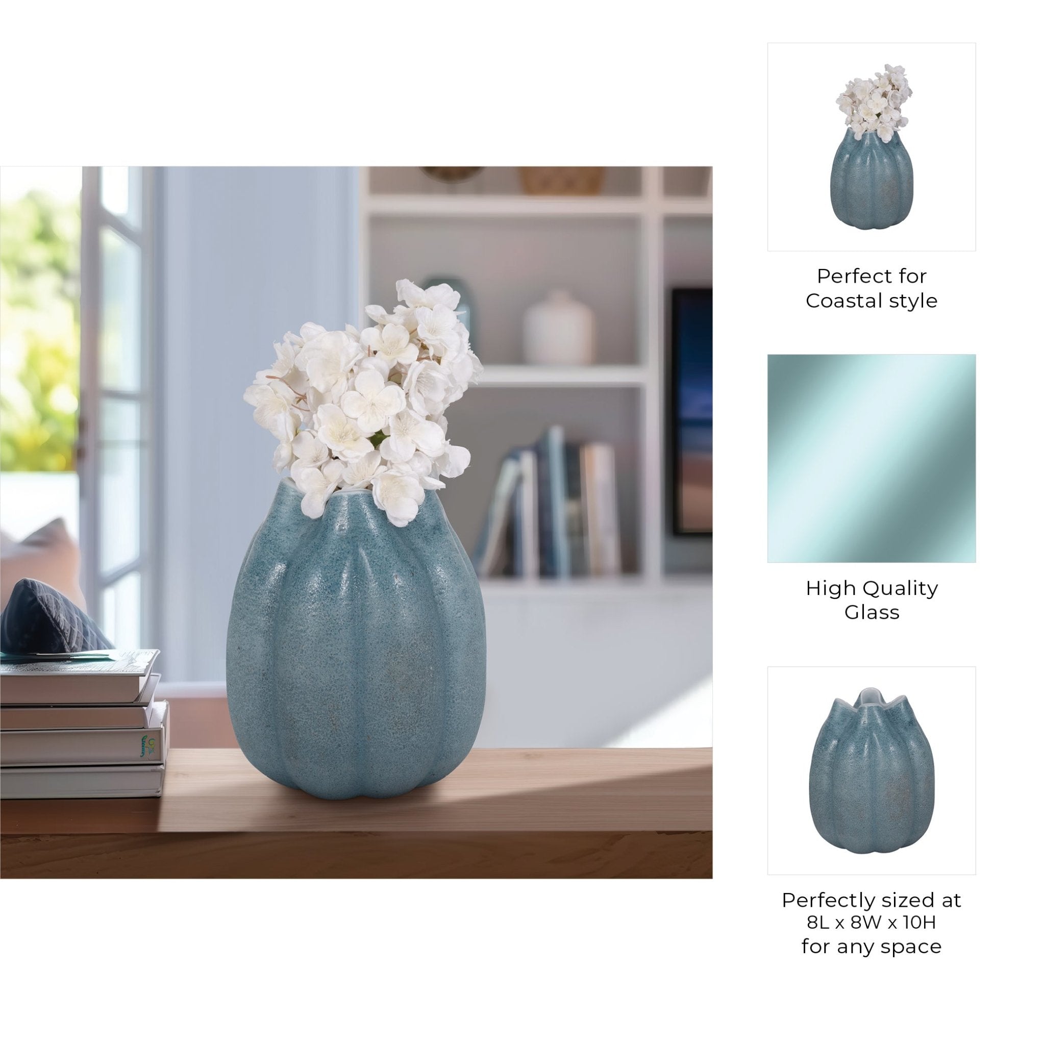 Glass Sea Urchin Vase, Blue Vases and Jars| Sagebrook Home
