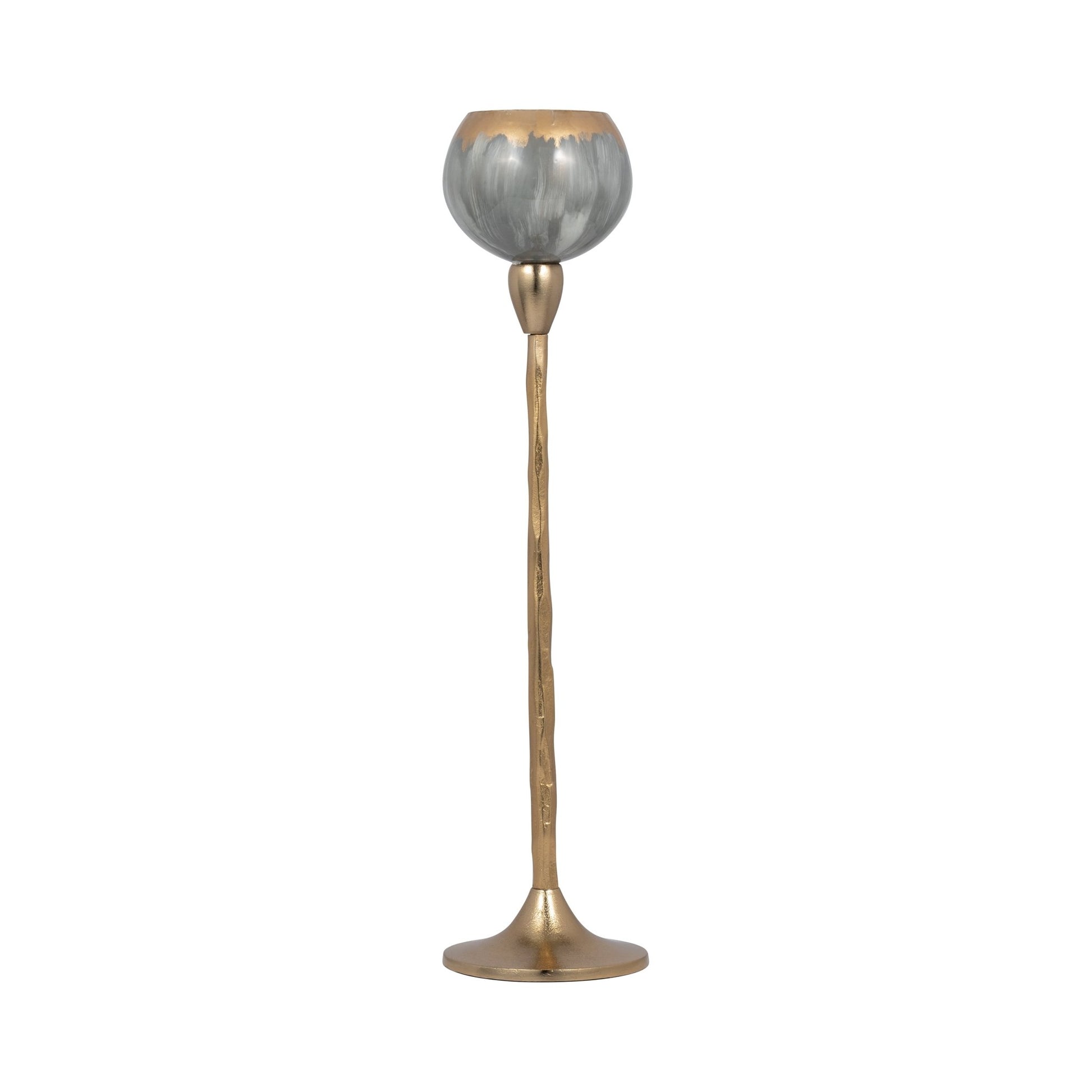 GLASS, 24"H TEALIGHT HOLDER, WICKHOM GRAY Candle Holders| Sagebrook Home