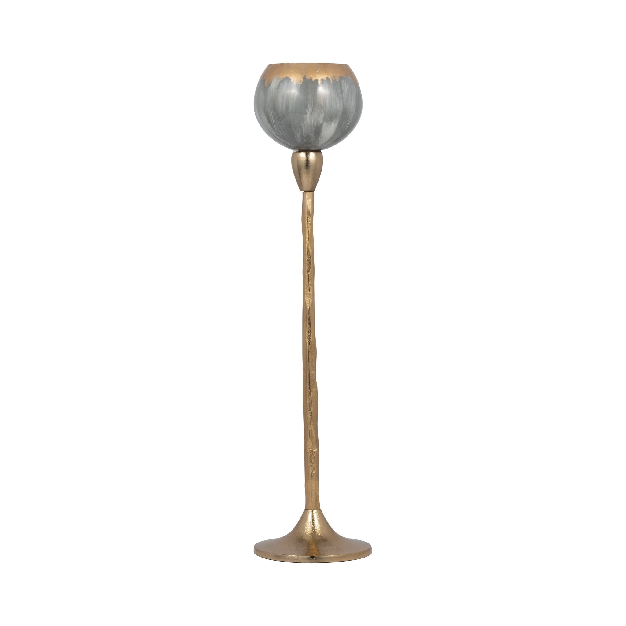 GLASS, 24"H TEALIGHT HOLDER, WICKHOM GRAY Candle Holders| Sagebrook Home