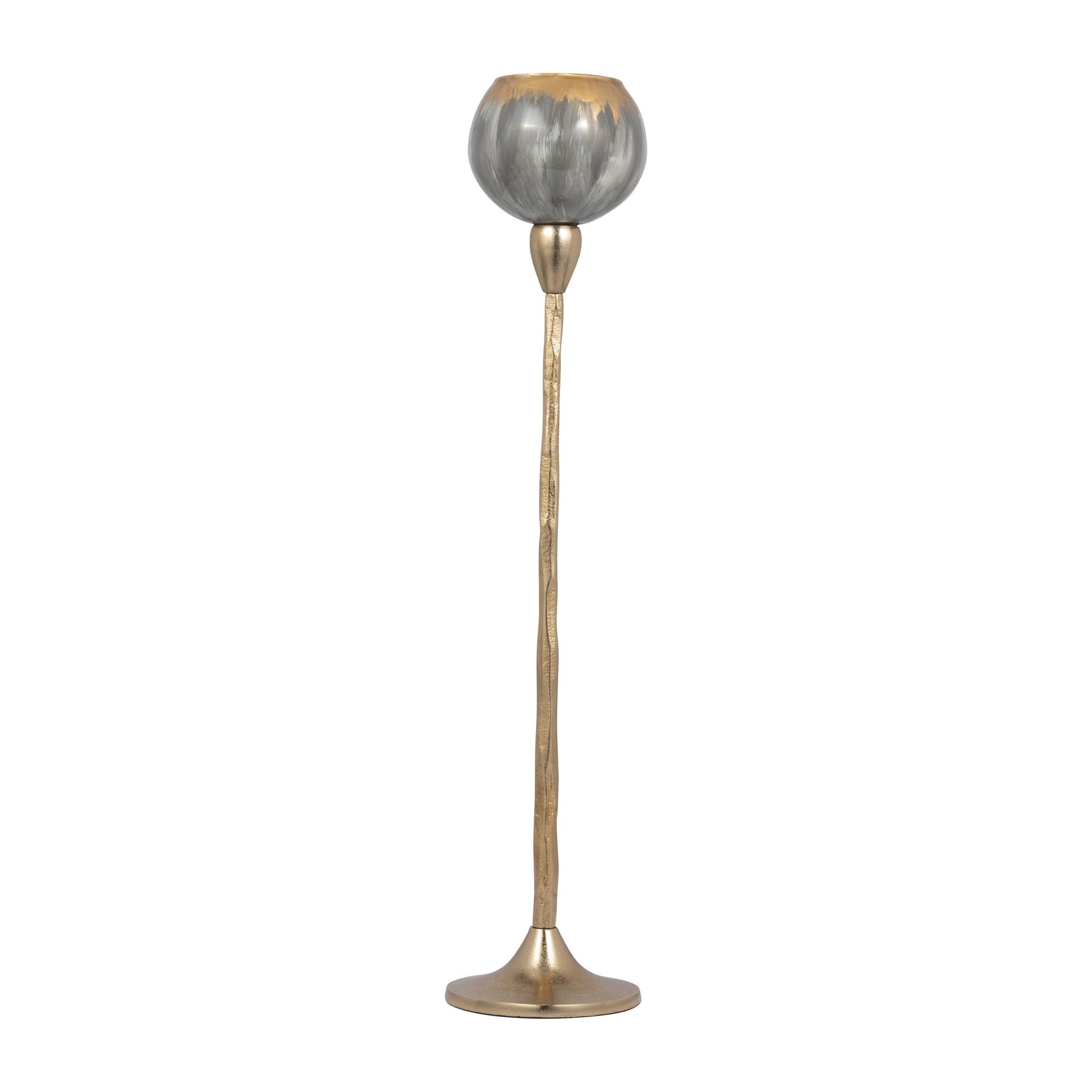GLASS, 24"H TEALIGHT HOLDER, WICKHOM GRAY Candle Holders| Sagebrook Home