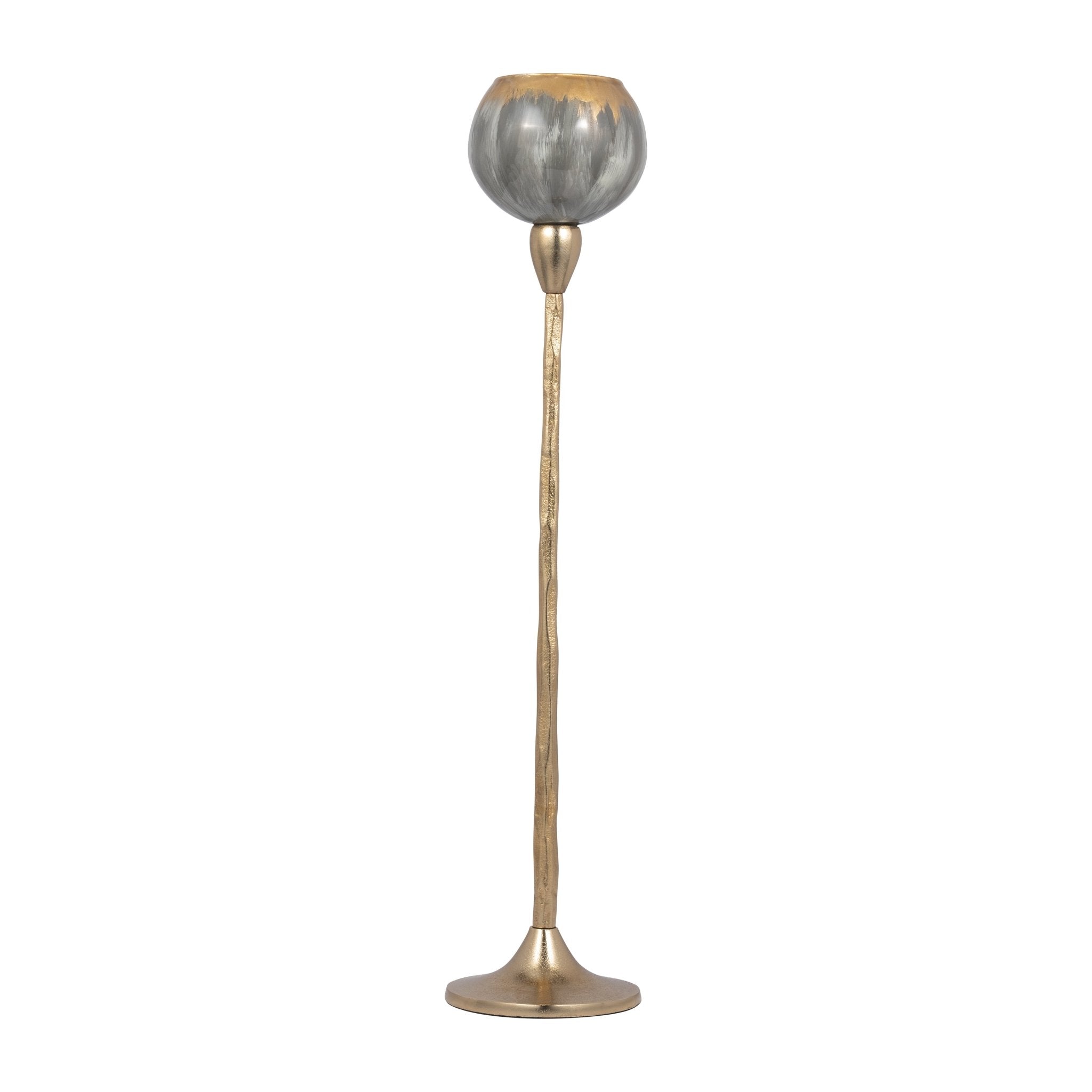 GLASS, 24"H TEALIGHT HOLDER, WICKHOM GRAY Candle Holders| Sagebrook Home