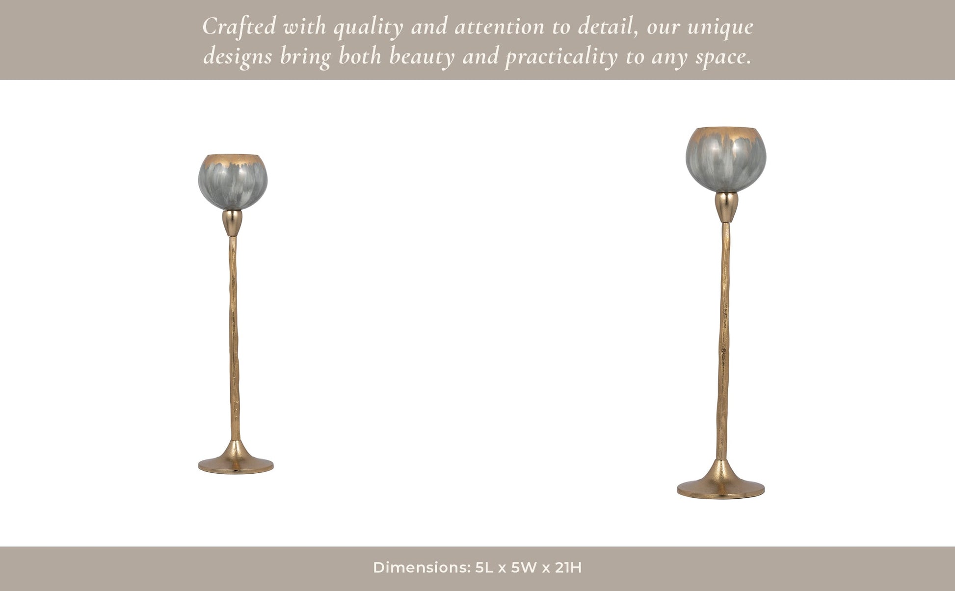 GLASS, 24"H TEALIGHT HOLDER, WICKHOM GRAY Candle Holders| Sagebrook Home