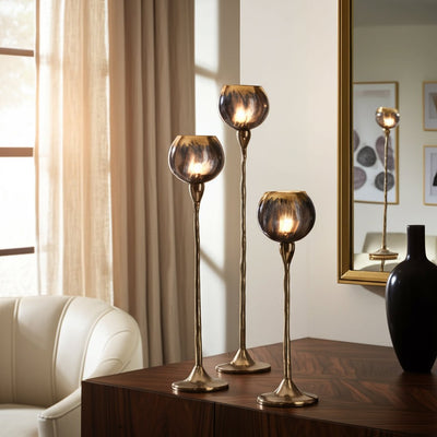 GLASS, TEALIGHT HOLDER, WICKHOM GRAY - Al Rugaib Furniture