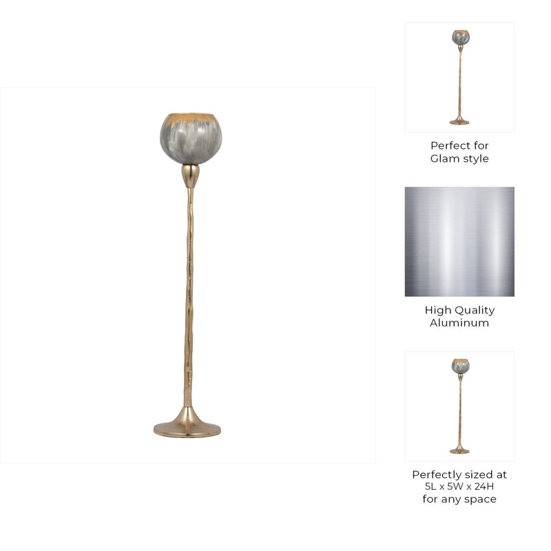 GLASS, TEALIGHT HOLDER, WICKHOM GRAY - Al Rugaib Furniture