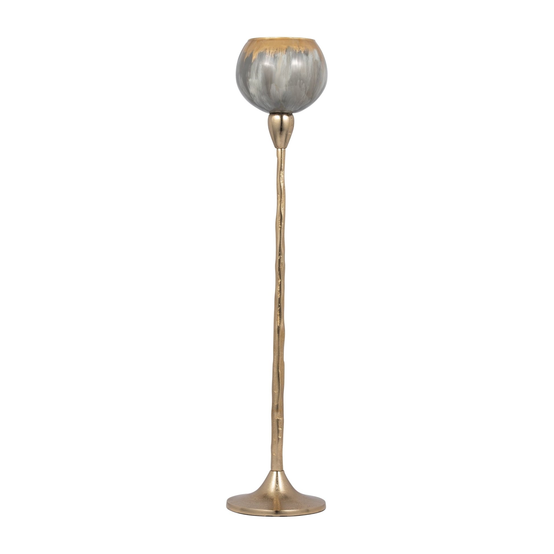 GLASS, 24"H TEALIGHT HOLDER, WICKHOM GRAY Candle Holders| Sagebrook Home