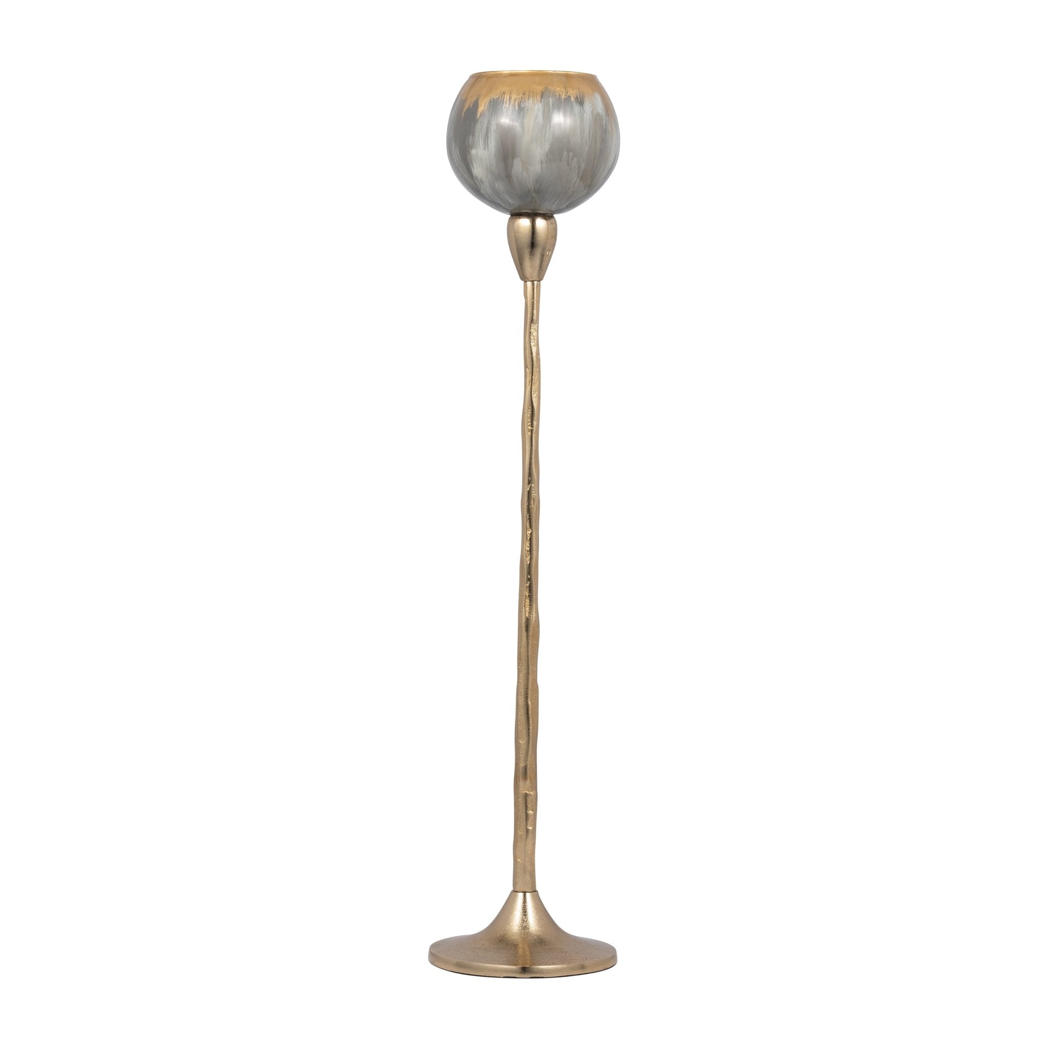 GLASS, 24"H TEALIGHT HOLDER, WICKHOM GRAY Candle Holders| Sagebrook Home