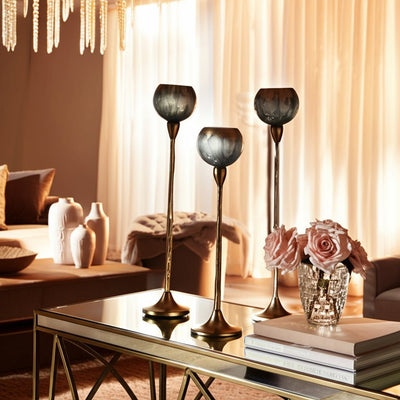 GLASS, TEALIGHT HOLDER, WICKHOM GRAY - Al Rugaib Furniture