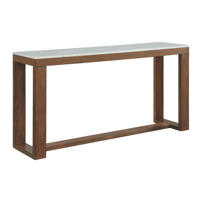 Glass Top Dark Brown Sofa Table - Al Rugaib Furniture