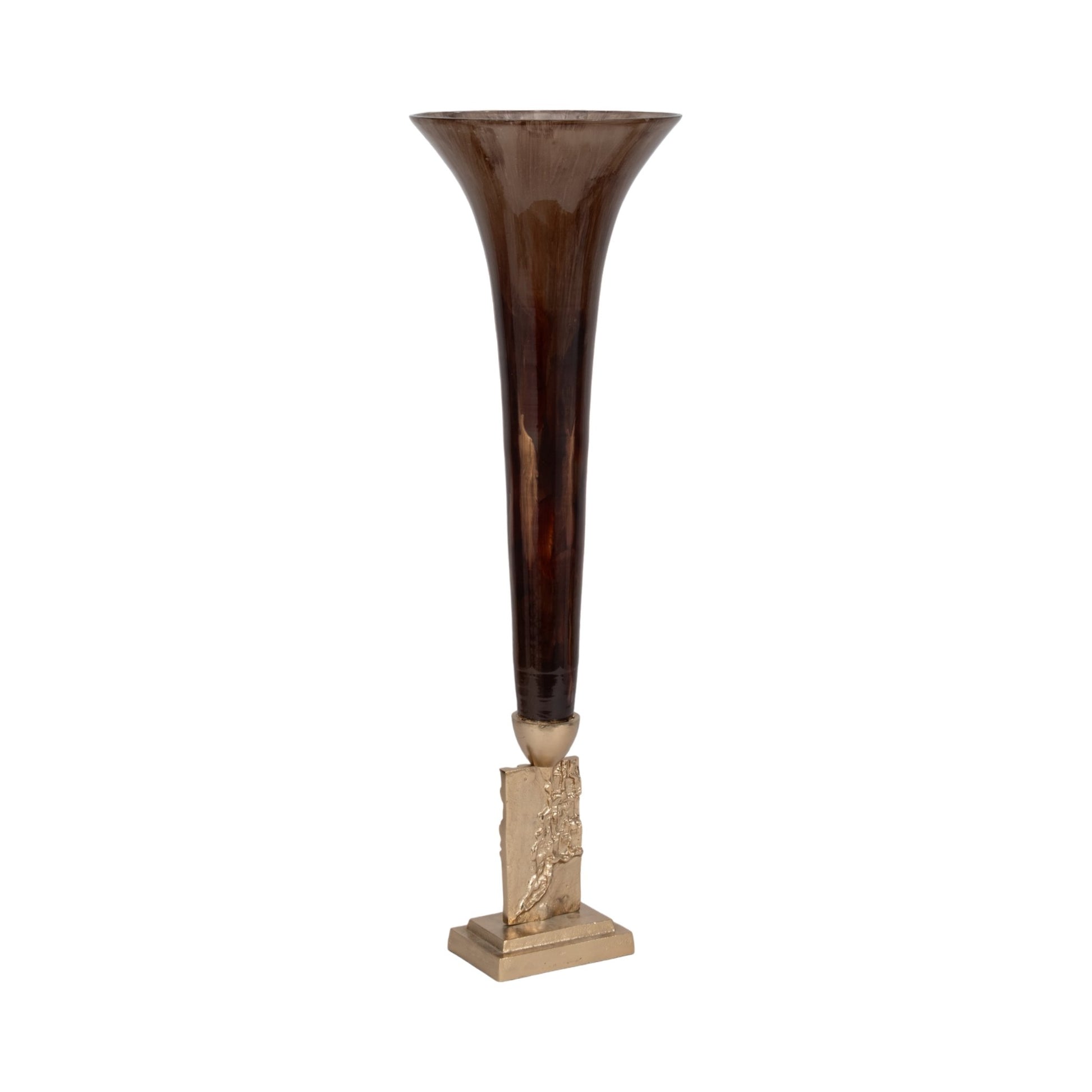 GLASS, TRUMPET VASE, BRONZE Vases and Jars| Sagebrook Home
