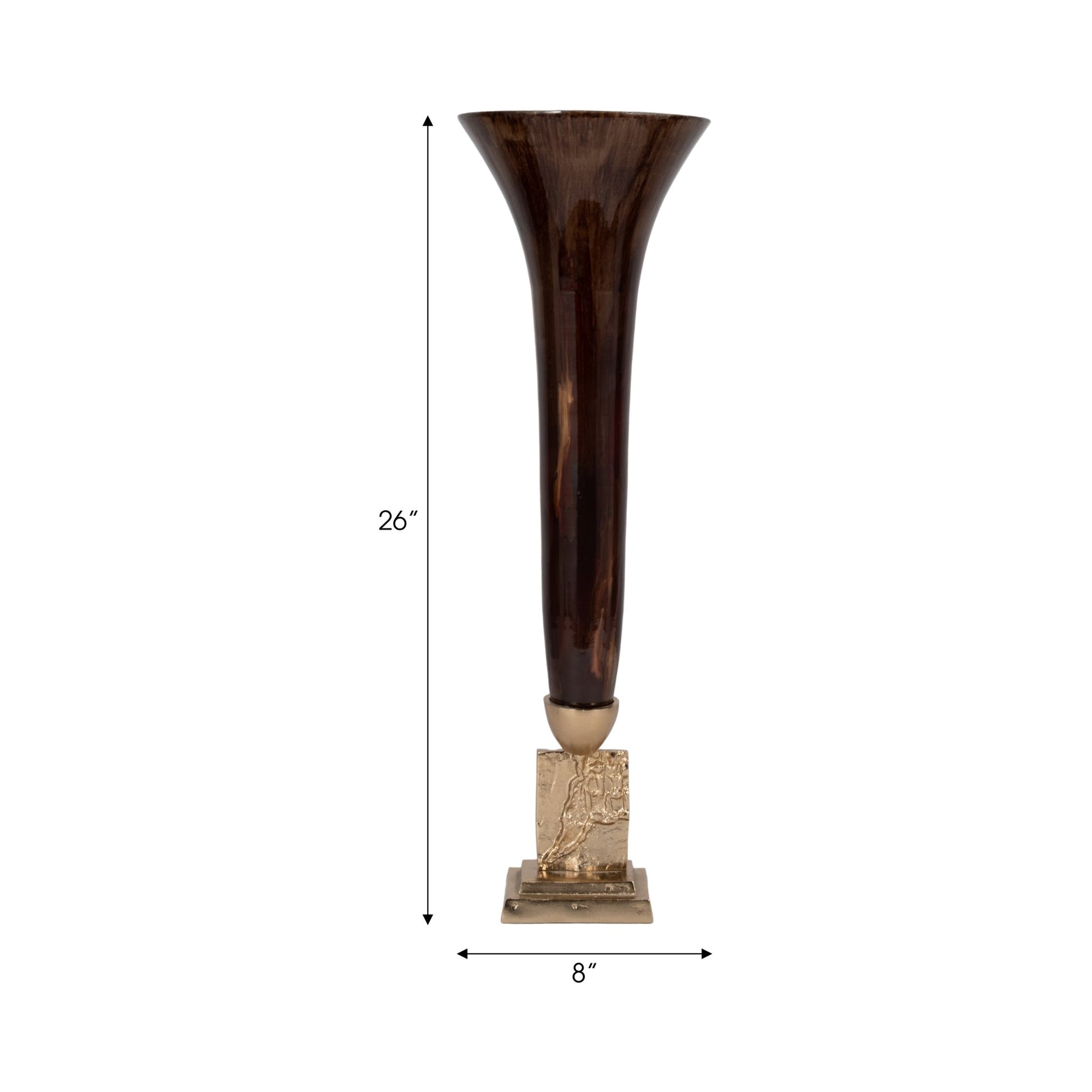 GLASS, TRUMPET VASE, BRONZE Vases and Jars| Sagebrook Home