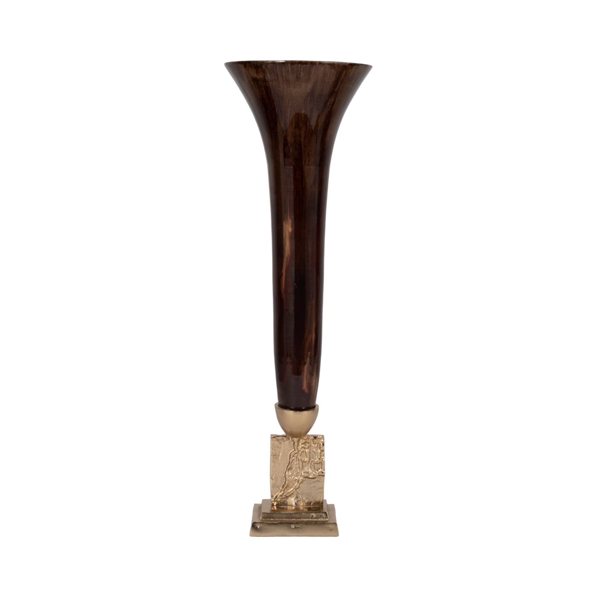 GLASS, TRUMPET VASE, BRONZE Vases and Jars| Sagebrook Home