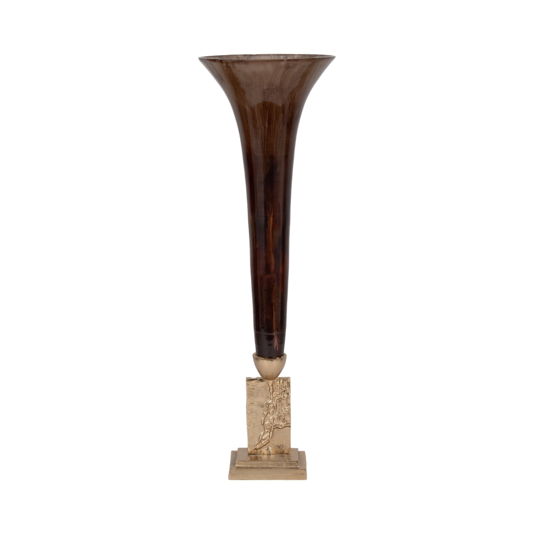 GLASS, TRUMPET VASE, BRONZE Vases and Jars| Sagebrook Home