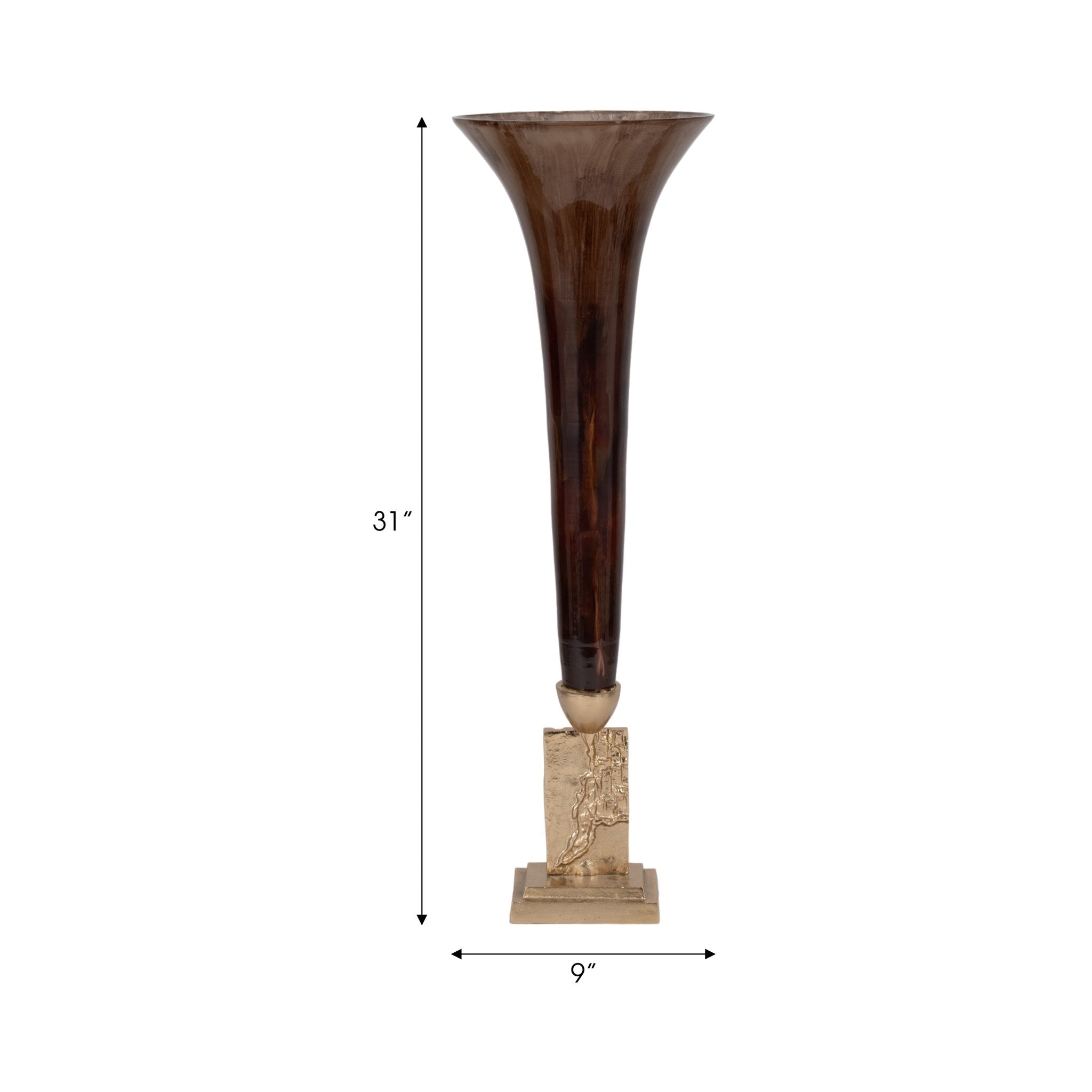 GLASS, TRUMPET VASE, BRONZE Vases and Jars| Sagebrook Home