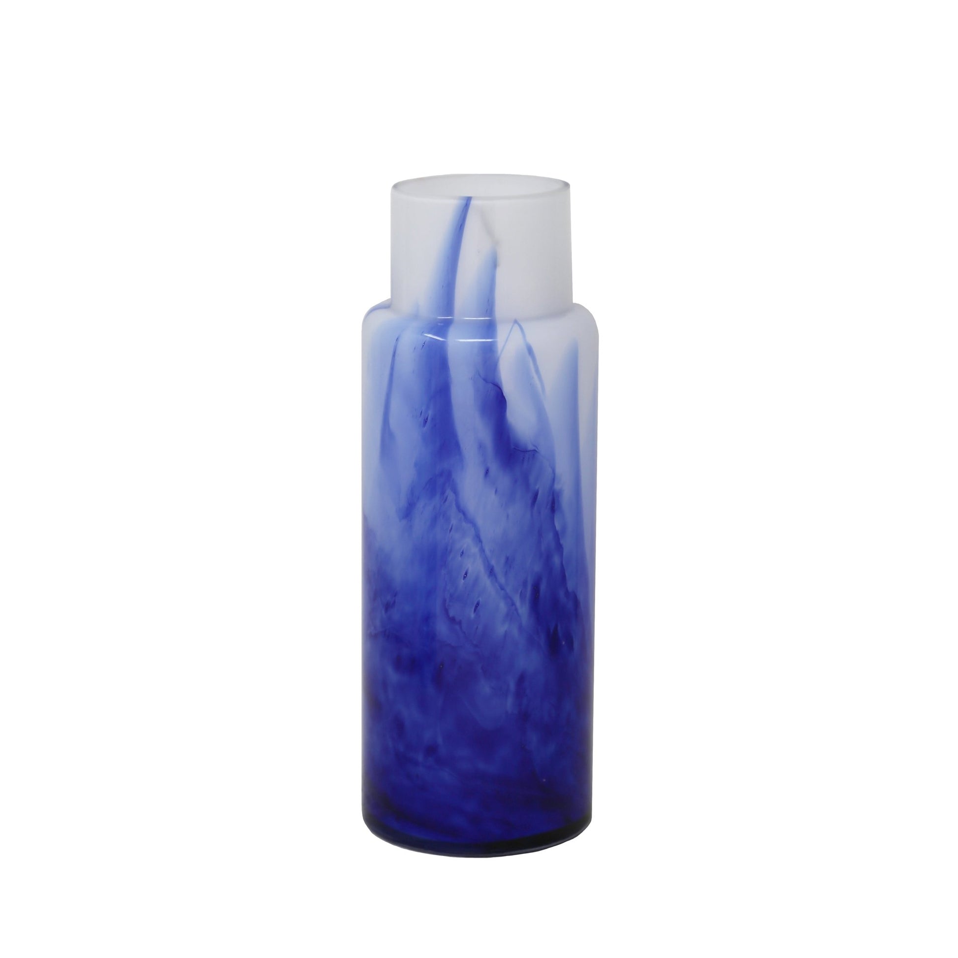 GLASS VASE 13", WHITE / BLUE Vases and Jars| Sagebrook Home