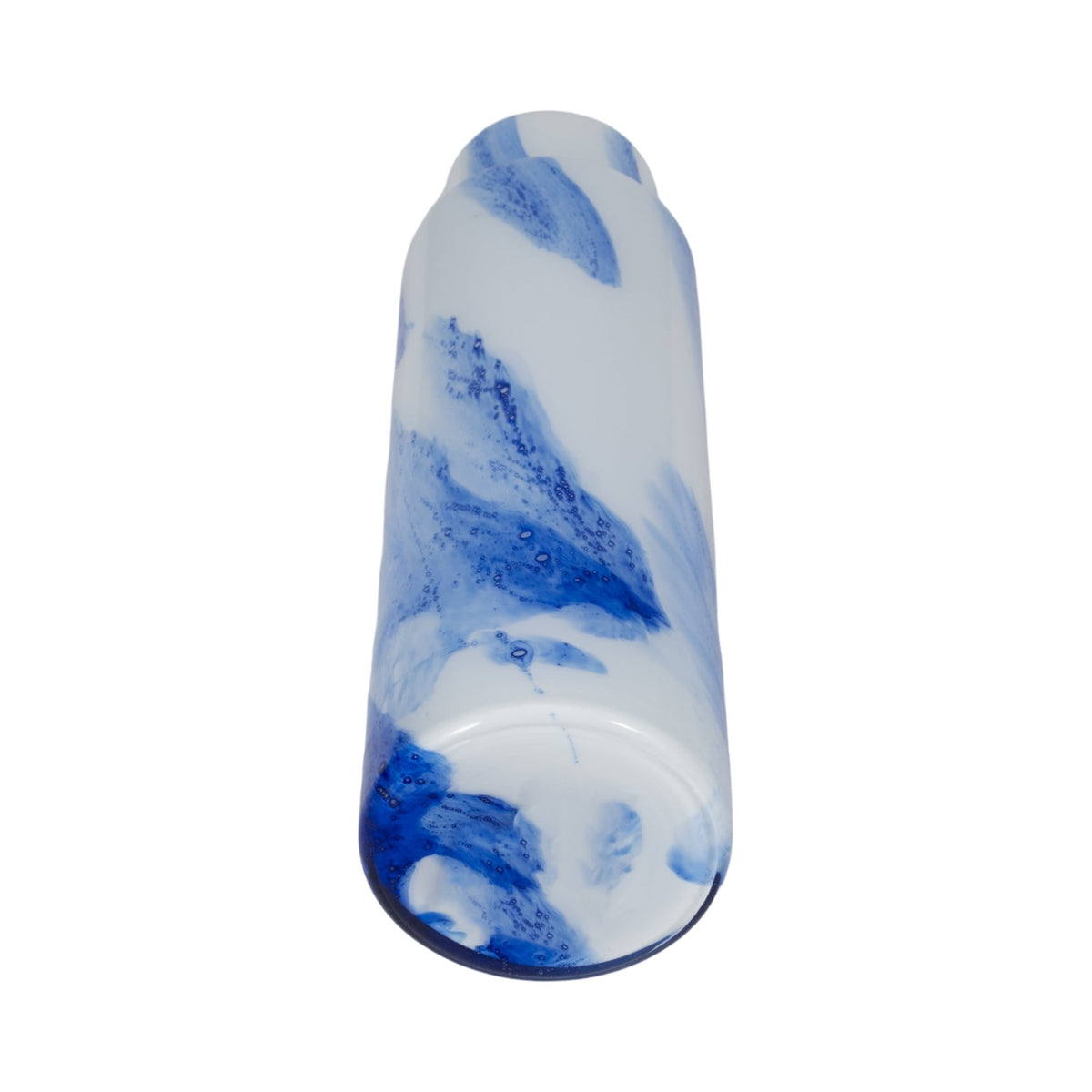 GLASS VASE 15.75", WHITE / BLUE Vases and Jars| Sagebrook Home
