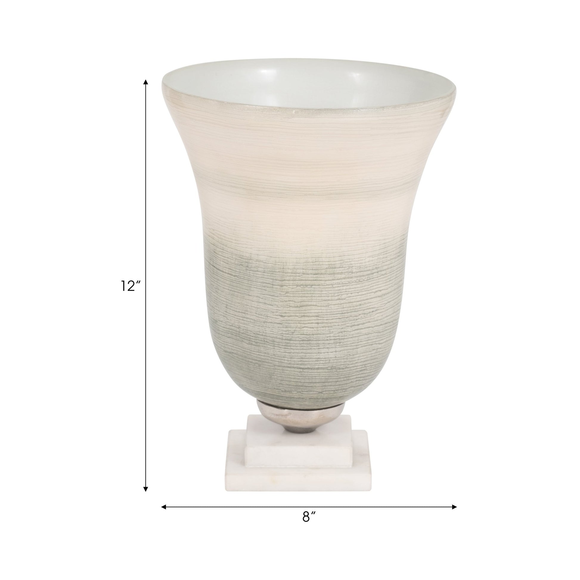 GLASS, VASE ON MARBLE BASE, SAGE/IVORY KD Vases and Jars| Sagebrook Home