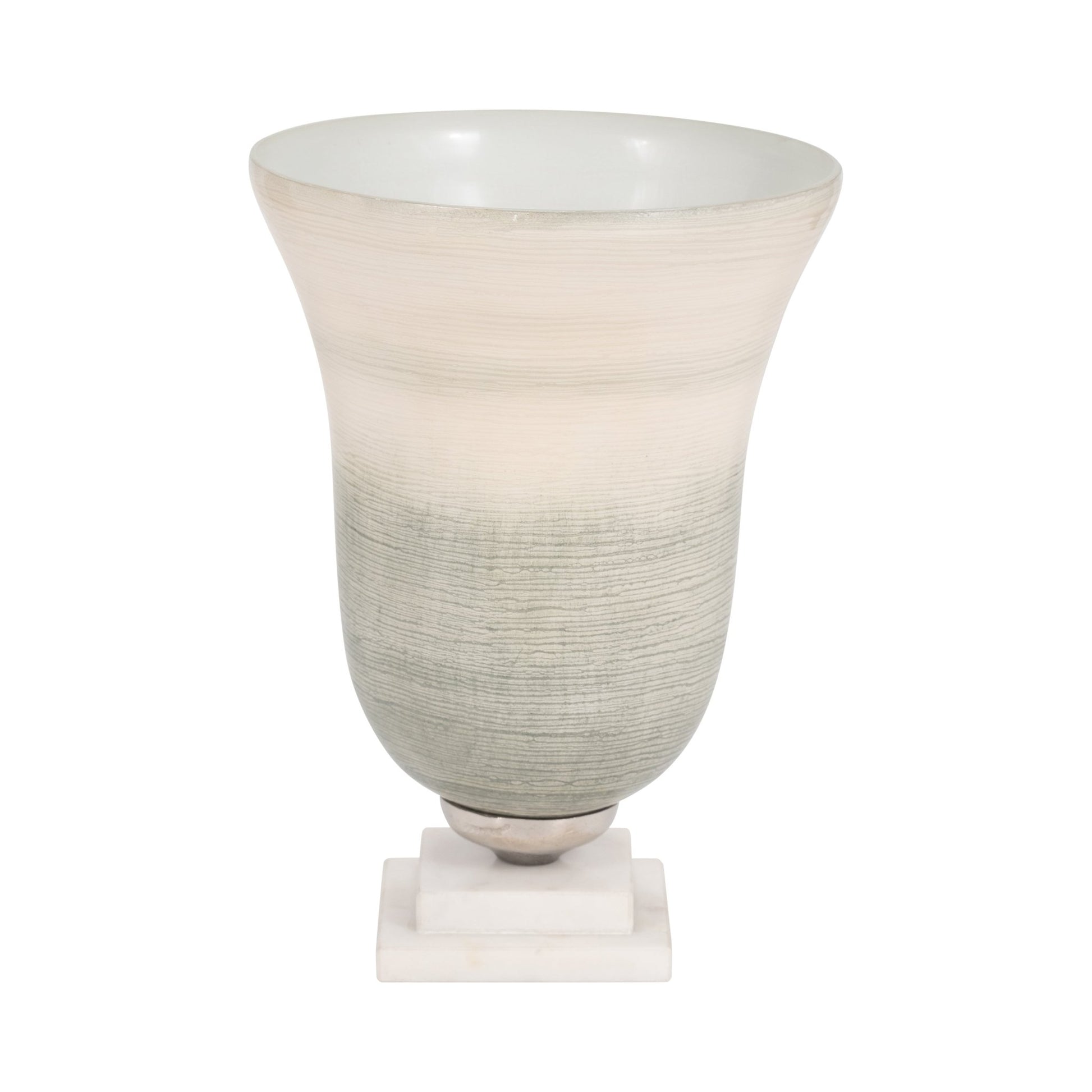 GLASS, VASE ON MARBLE BASE, SAGE/IVORY KD Vases and Jars| Sagebrook Home