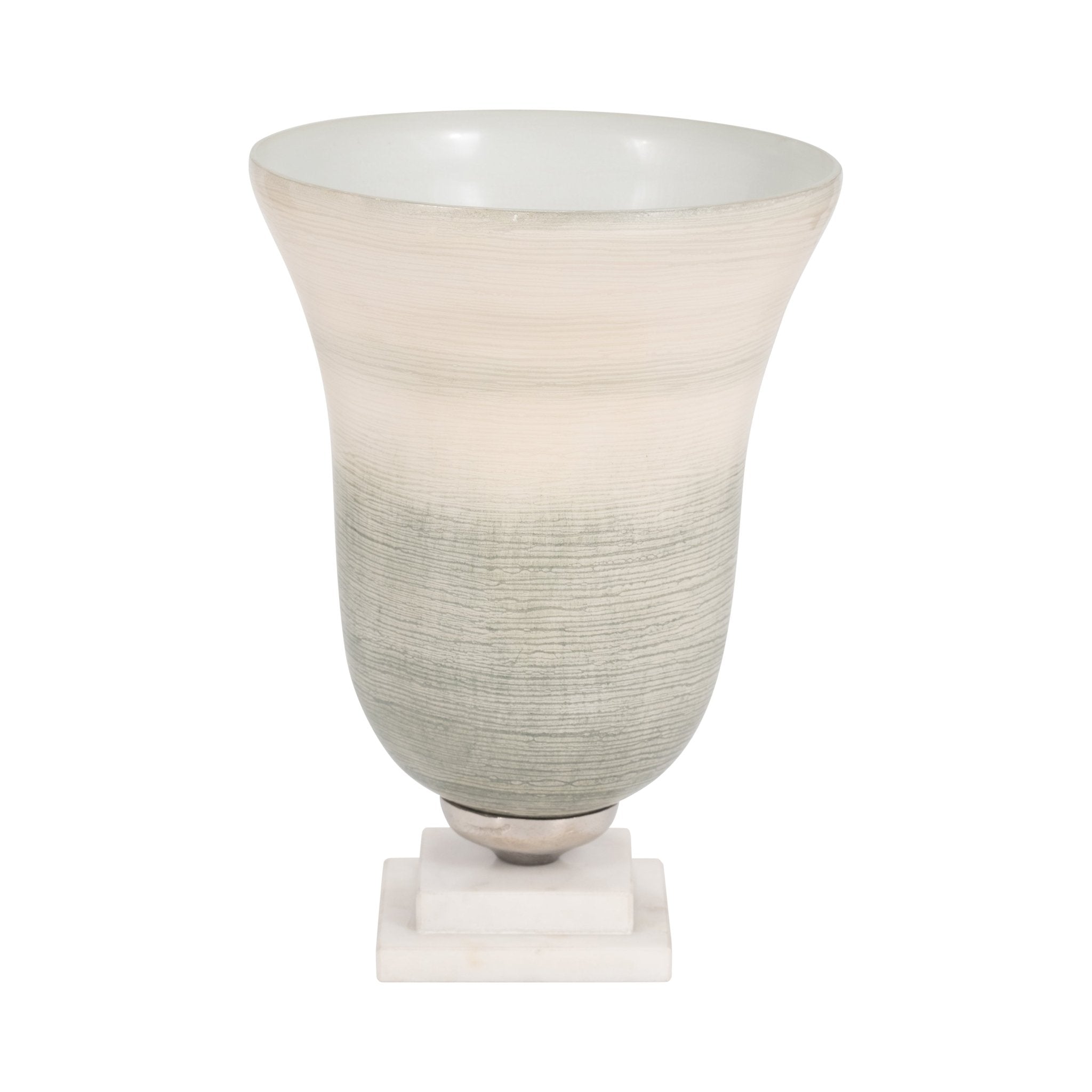 GLASS, VASE ON MARBLE BASE, SAGE/IVORY KD Vases and Jars| Sagebrook Home