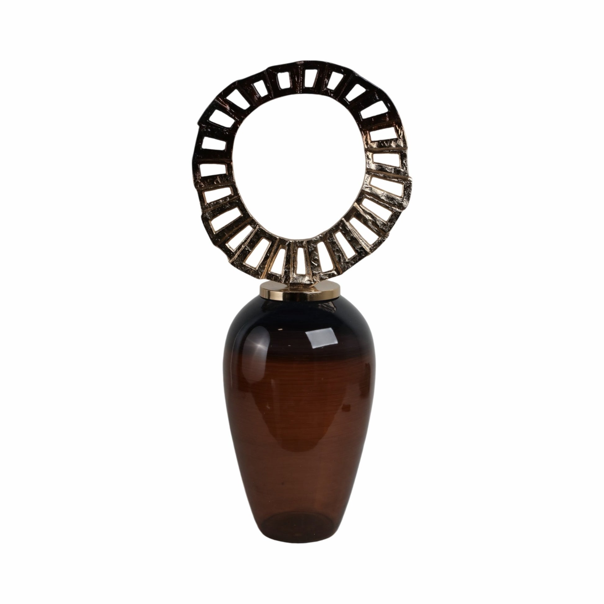 GLASS, VASE WITH CROWN TOP, BROWN Vases and Jars| Sagebrook Home