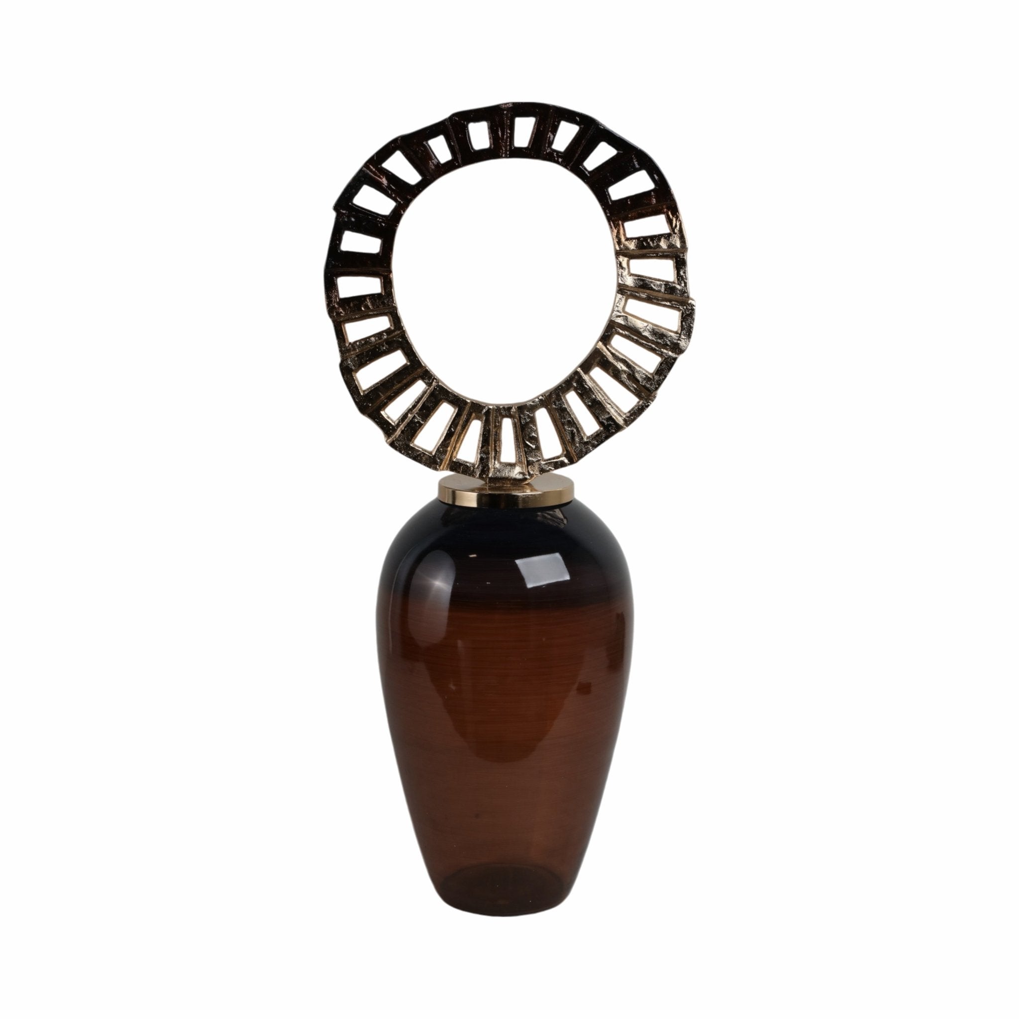 GLASS, VASE WITH CROWN TOP, BROWN Vases and Jars| Sagebrook Home