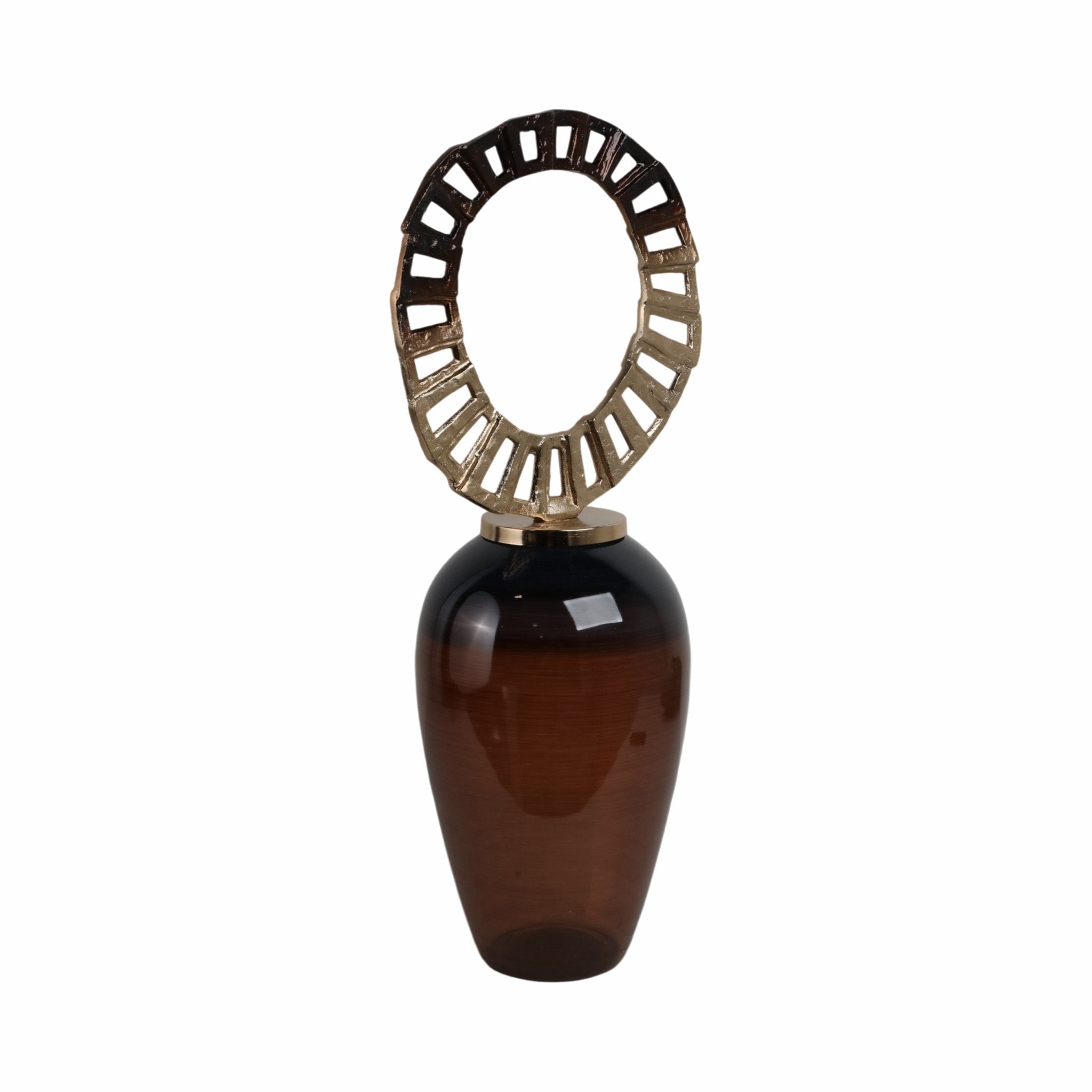 GLASS, VASE WITH CROWN TOP, BROWN Vases and Jars| Sagebrook Home