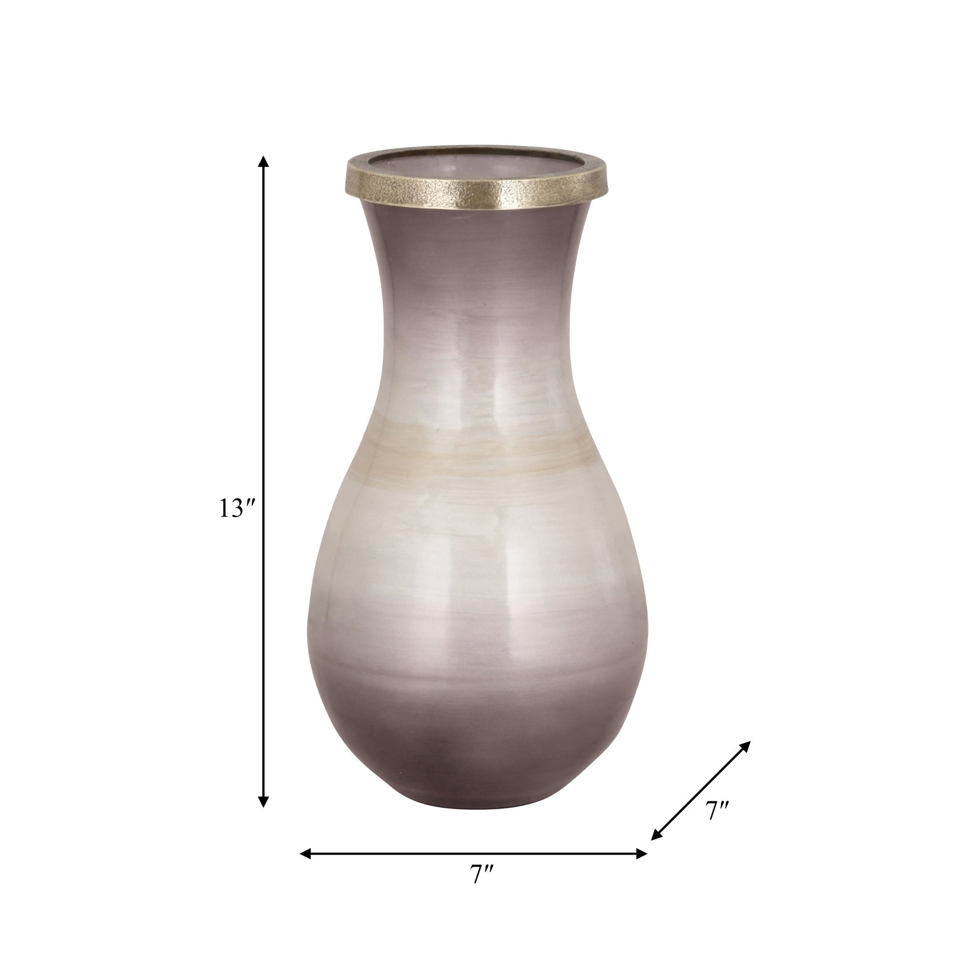 GLASS, VASE WITH METAL RIM, MULTI Vases and Jars| Sagebrook Home