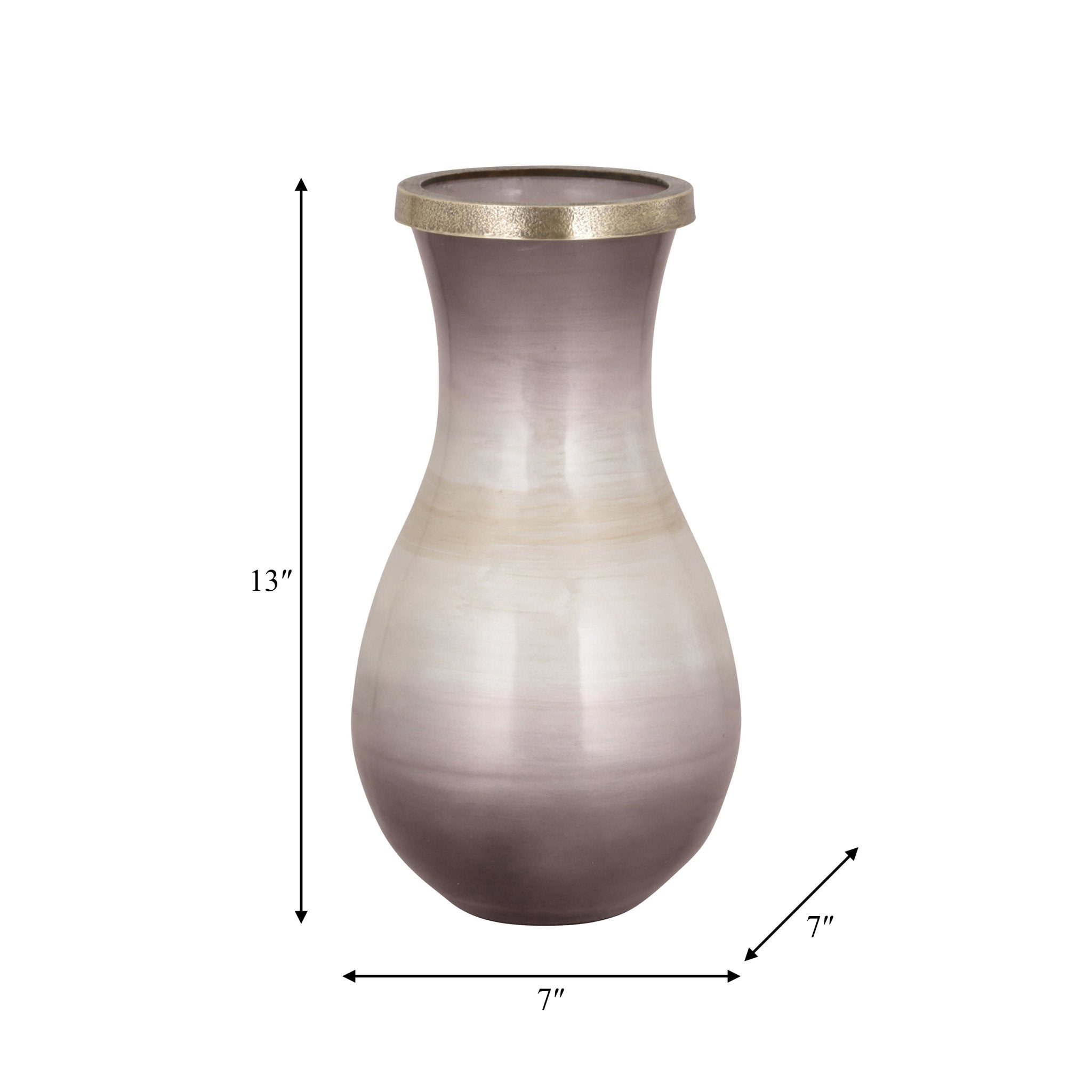 GLASS, VASE WITH METAL RIM, MULTI Vases and Jars| Sagebrook Home