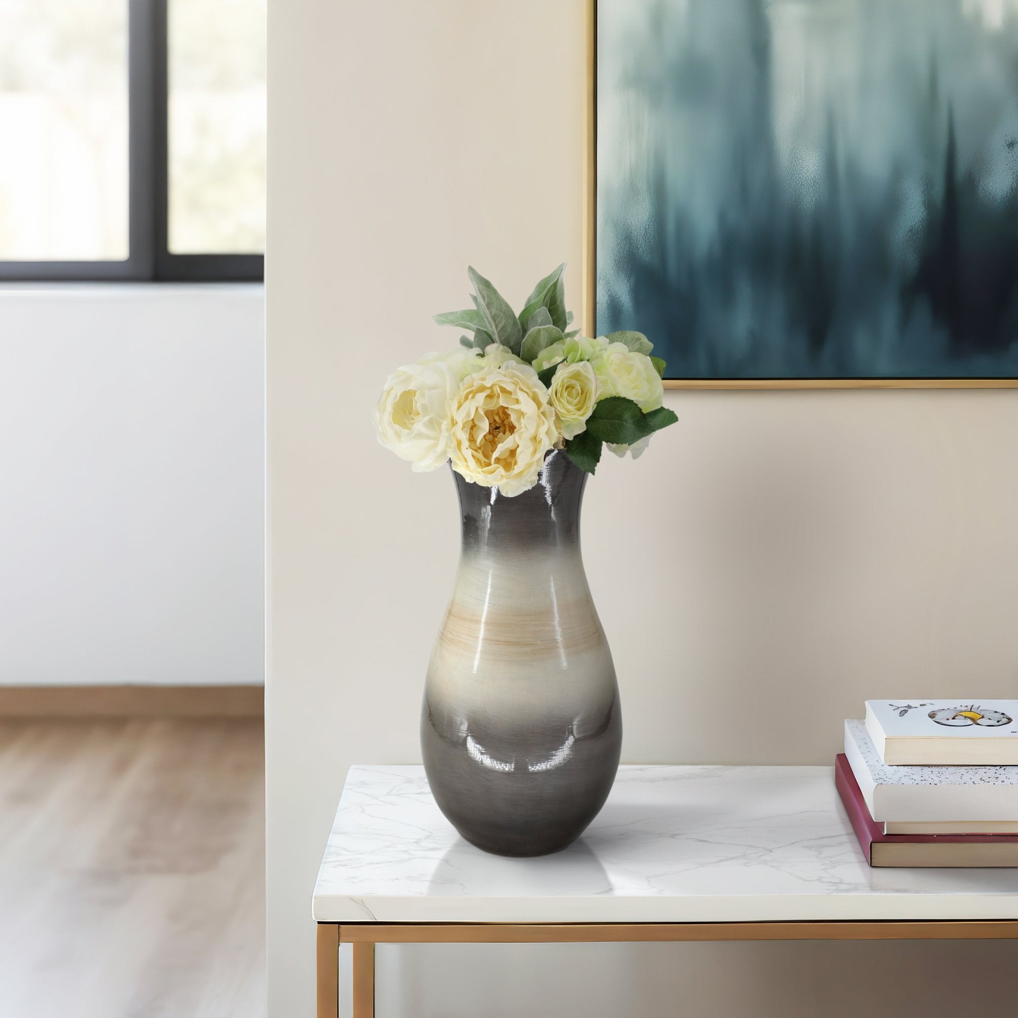 GLASS, VASE WITH METAL RIM, MULTI Vases and Jars| Sagebrook Home