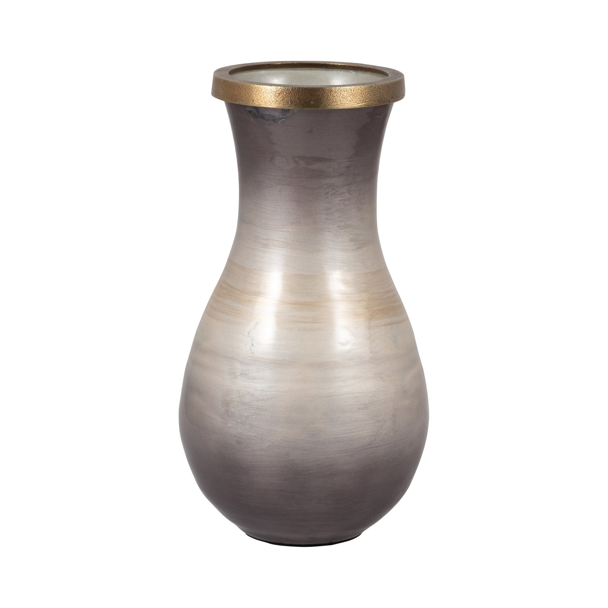 GLASS, VASE WITH METAL RIM, MULTI Vases and Jars| Sagebrook Home