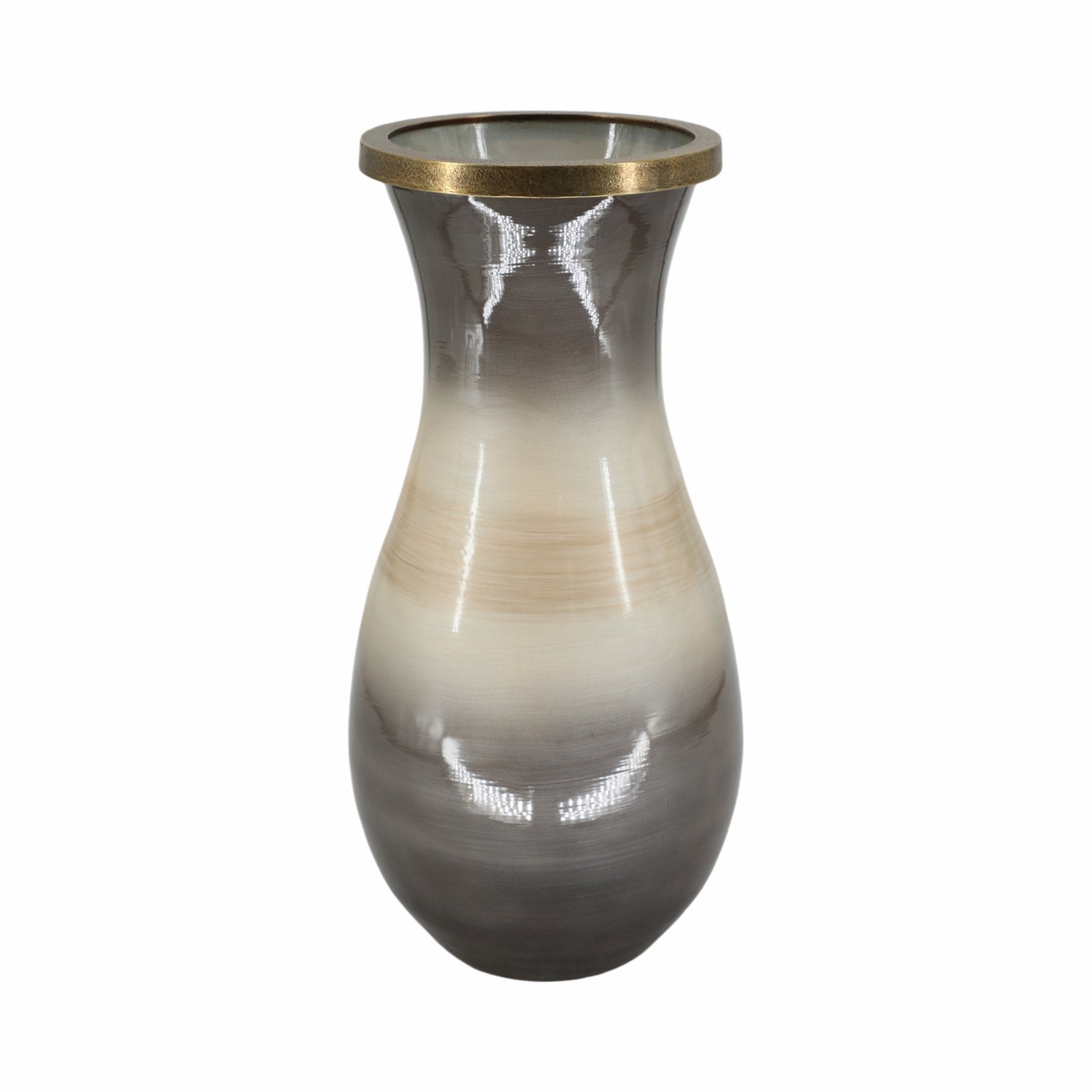 GLASS, VASE WITH METAL RIM, MULTI Vases and Jars| Sagebrook Home