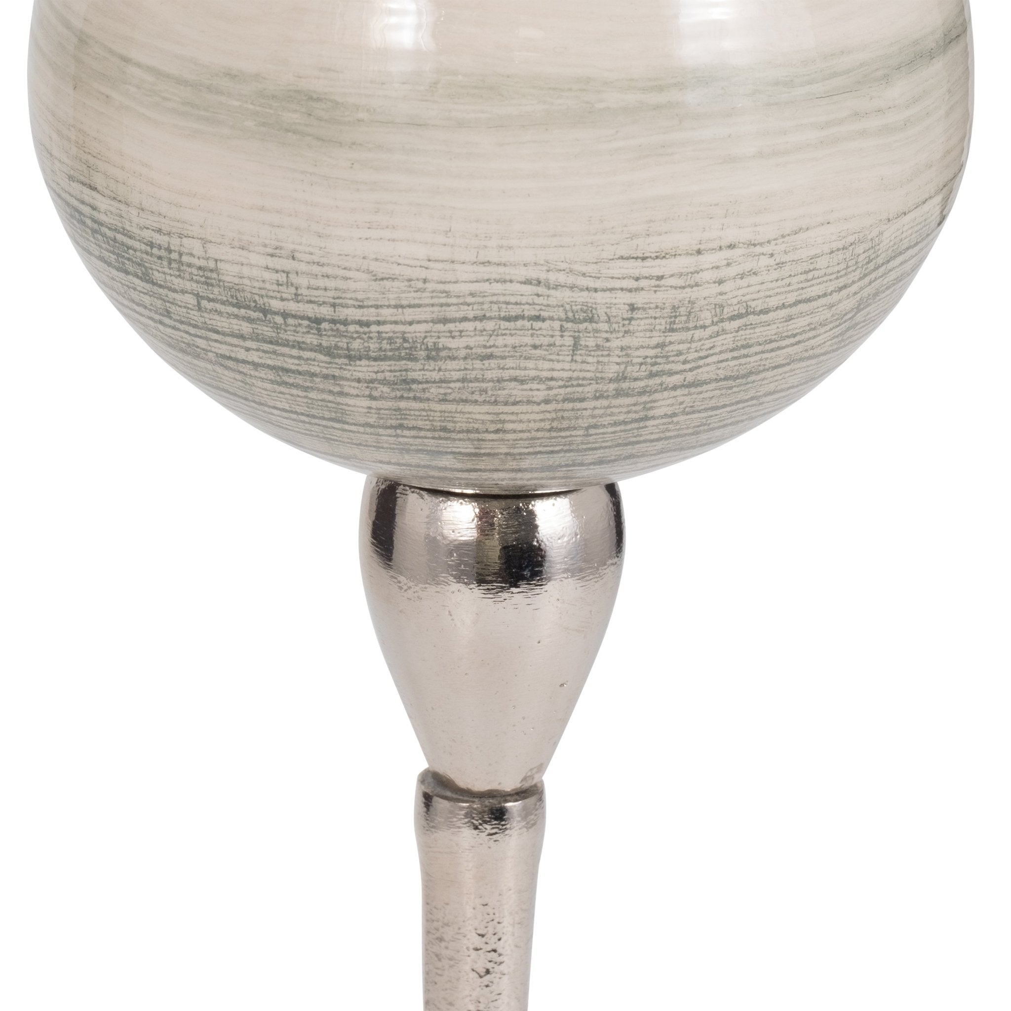GLASS, VOTIVE HOLDER W MARBLE STAND, SAGE/SILV Candle Holders| Sagebrook Home