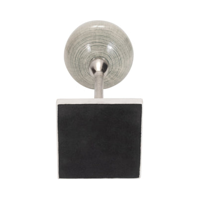 GLASS, VOTIVE HOLDER W MARBLE STAND, SAGE/SILV - Al Rugaib Furniture