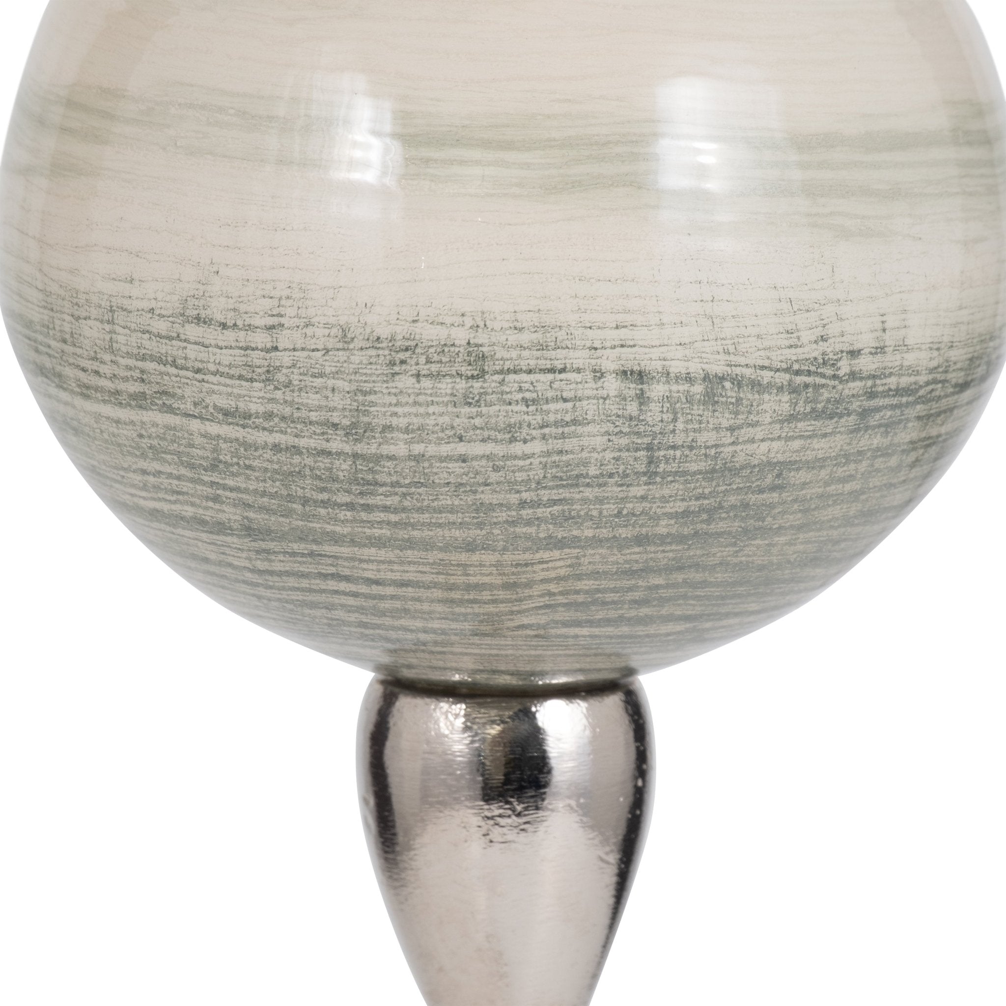 GLASS, VOTIVE HOLDER W MARBLE STAND, SAGE/SILV Candle Holders| Sagebrook Home