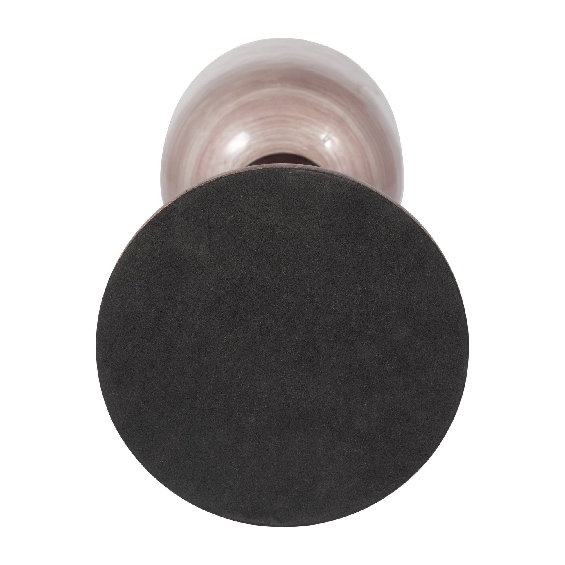 GLASS, 20" WOODEN BASE HURRICAN, BLUSH Candle Holders| Sagebrook Home
