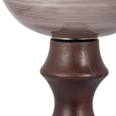 GLASS, WOODEN BASE HURRICAN, BLUSH - Al Rugaib Furniture